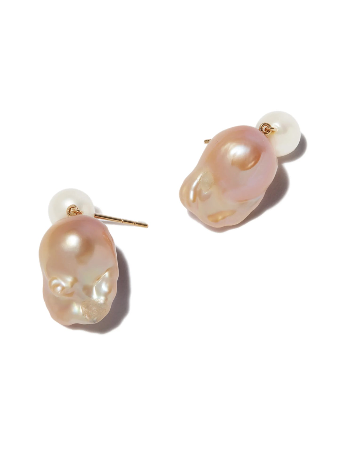 14kt yellow gold Venus Rose pearl drop earrings