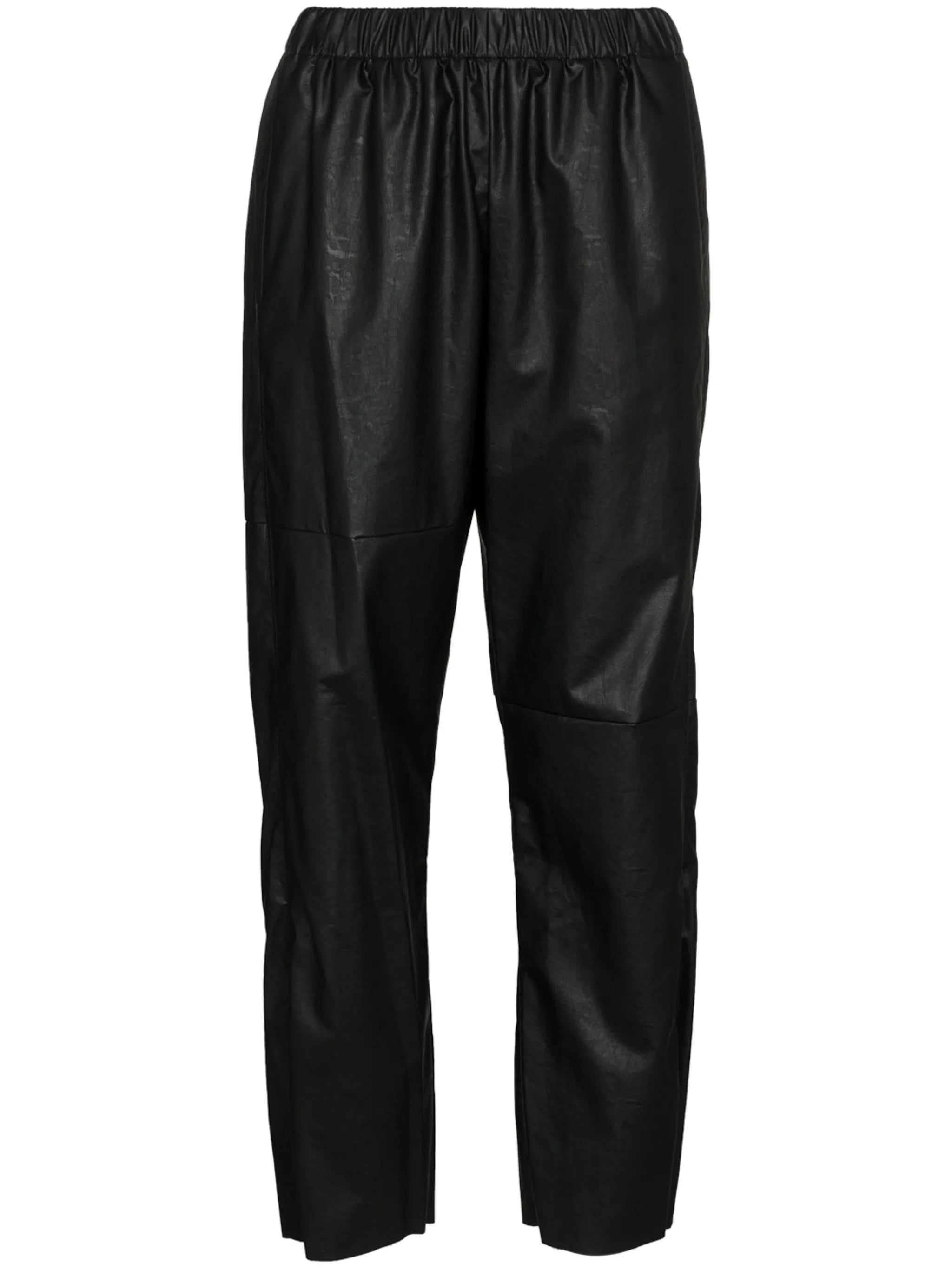 faux-leather track pants