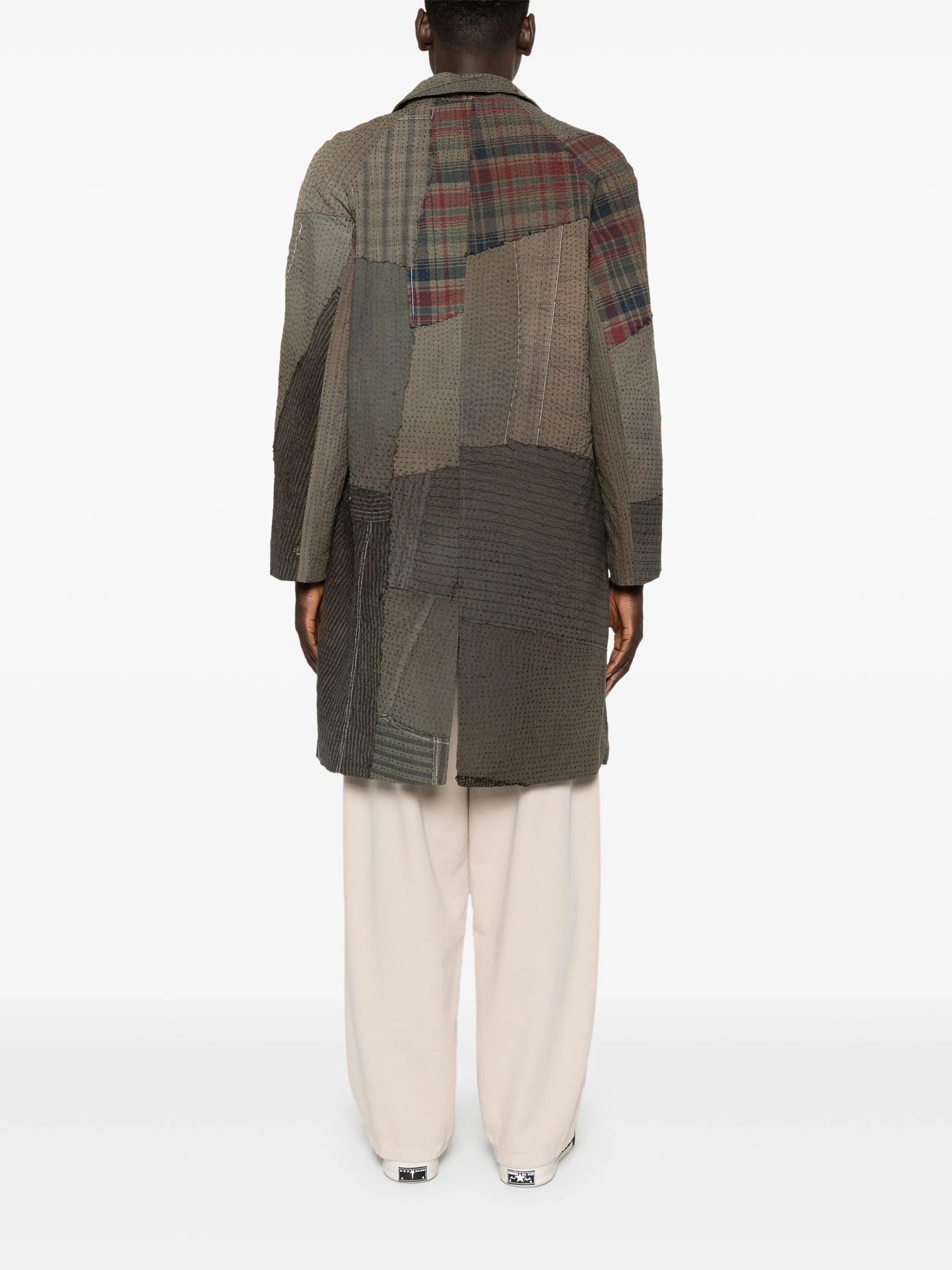 Issac patchwork style trench coat