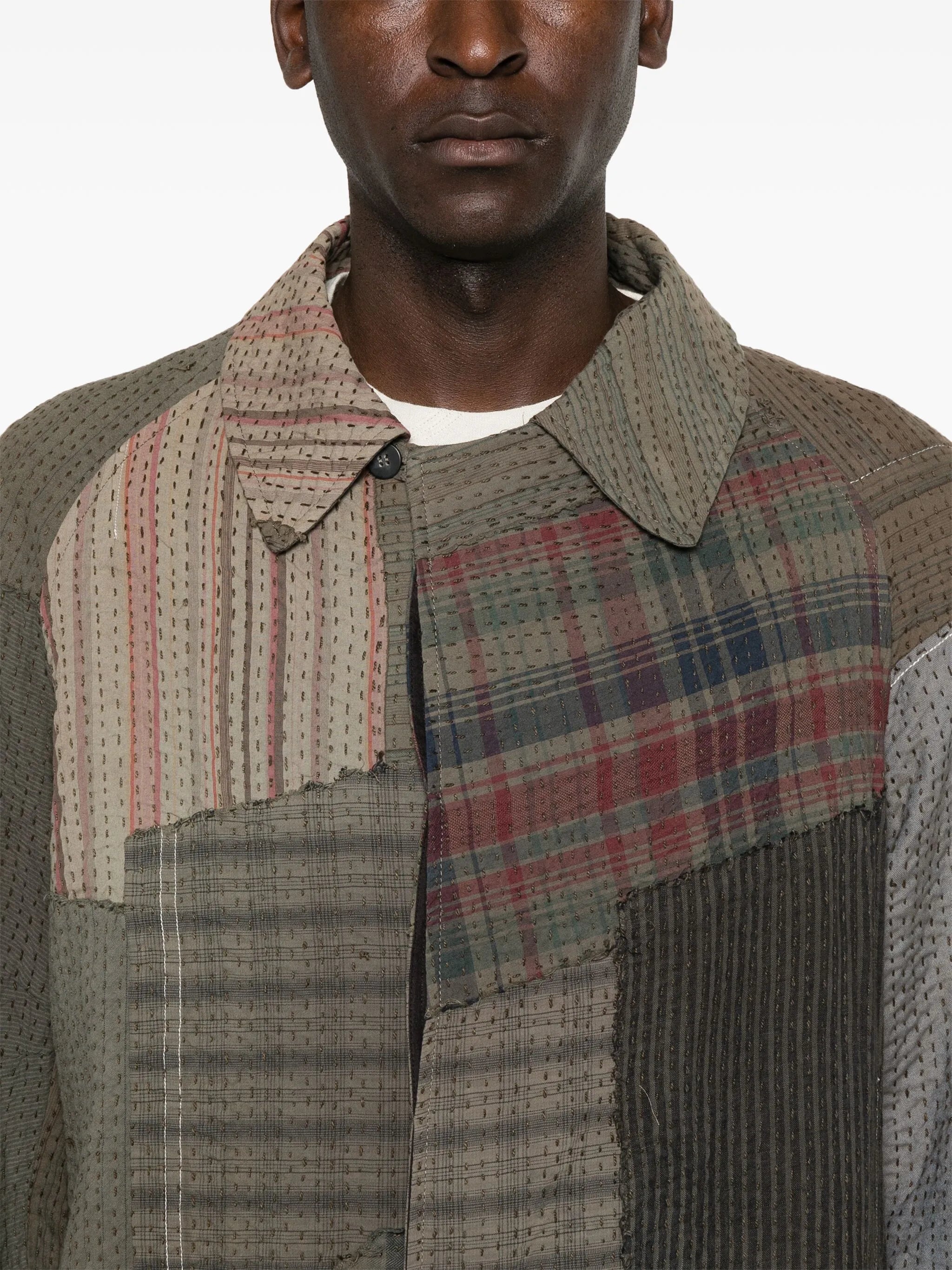 Issac patchwork style trench coat