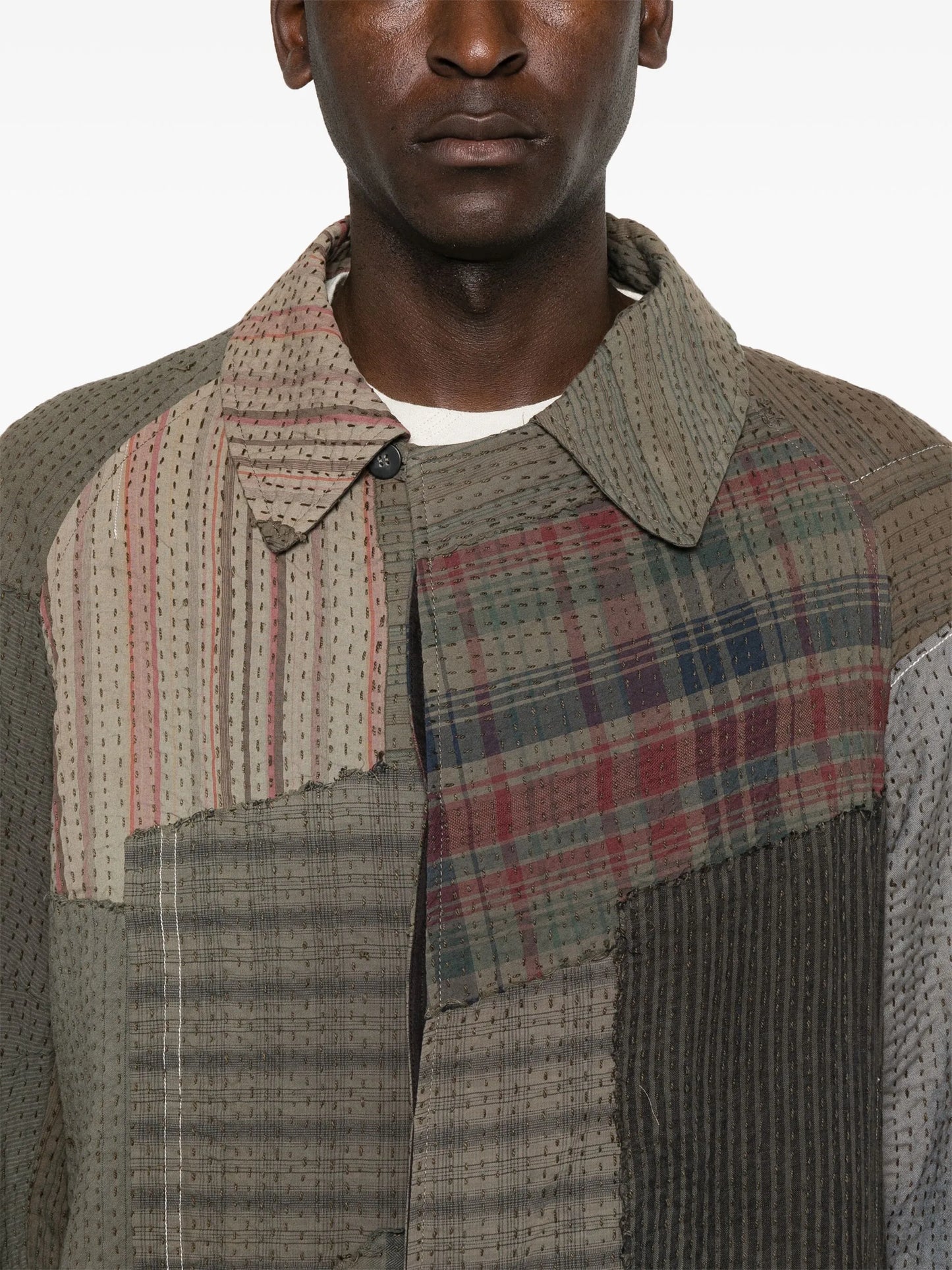 Issac patchwork style trench coat