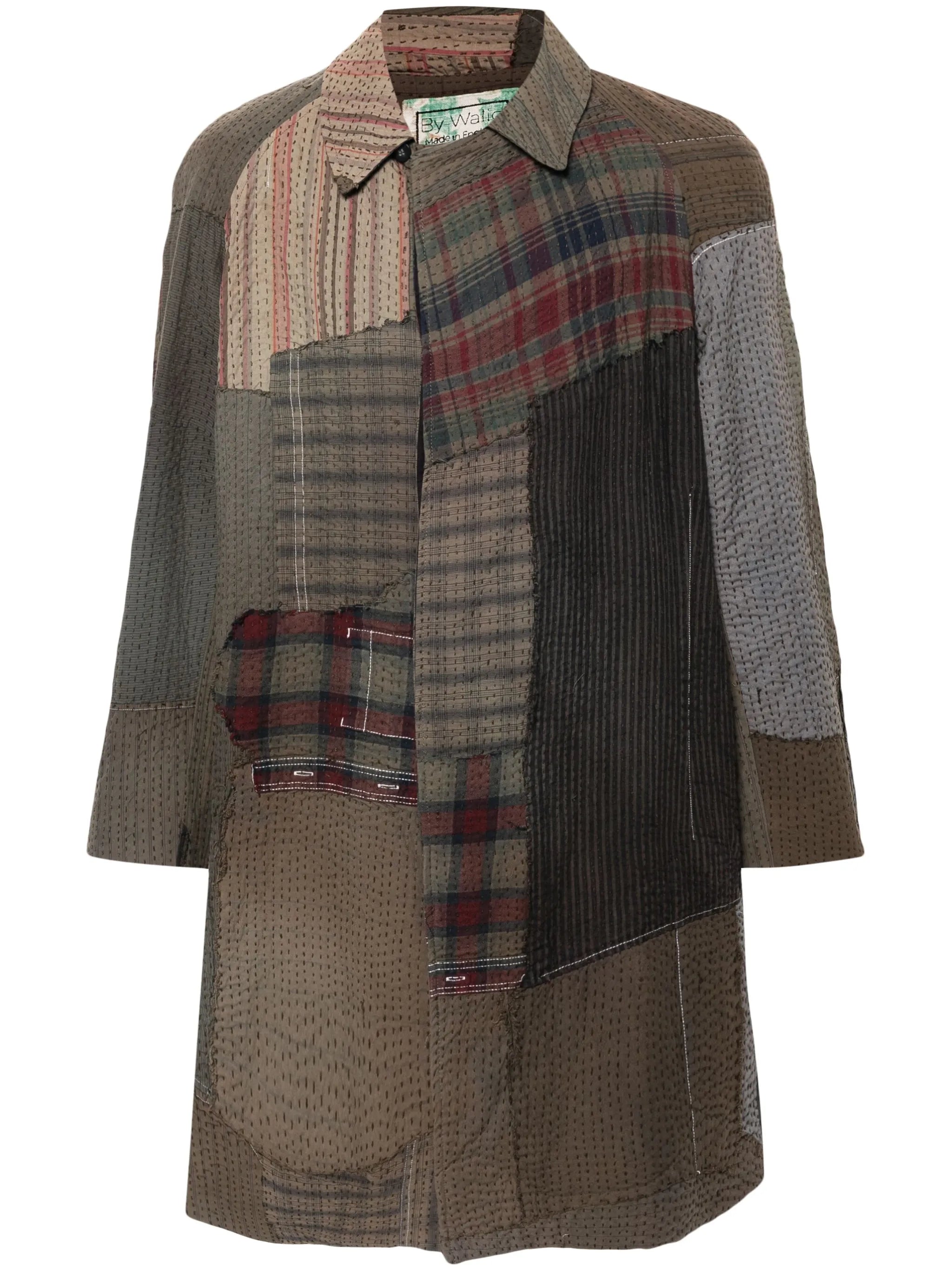 Issac patchwork style trench coat