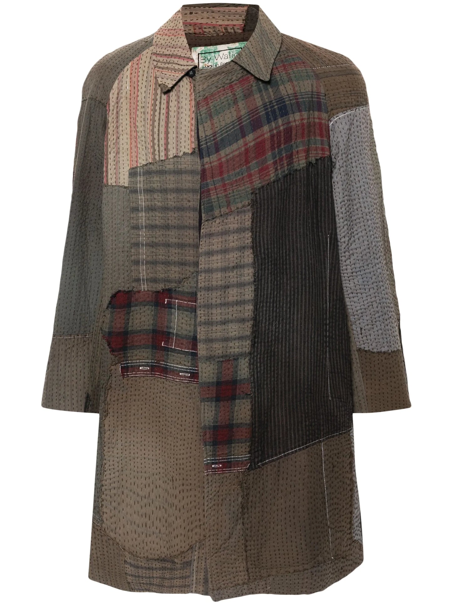 Issac patchwork style trench coat