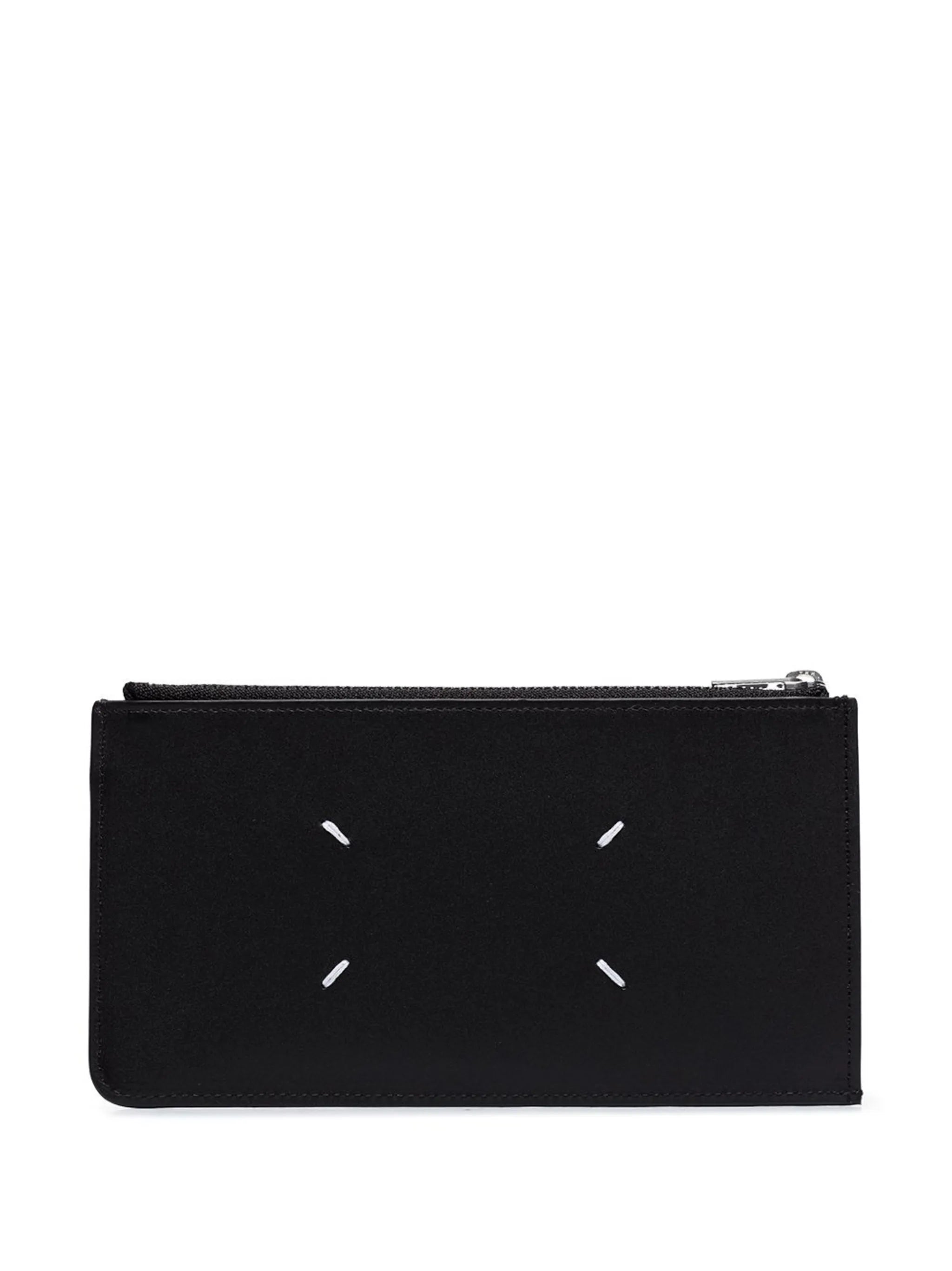 logo-print zipped cardholder