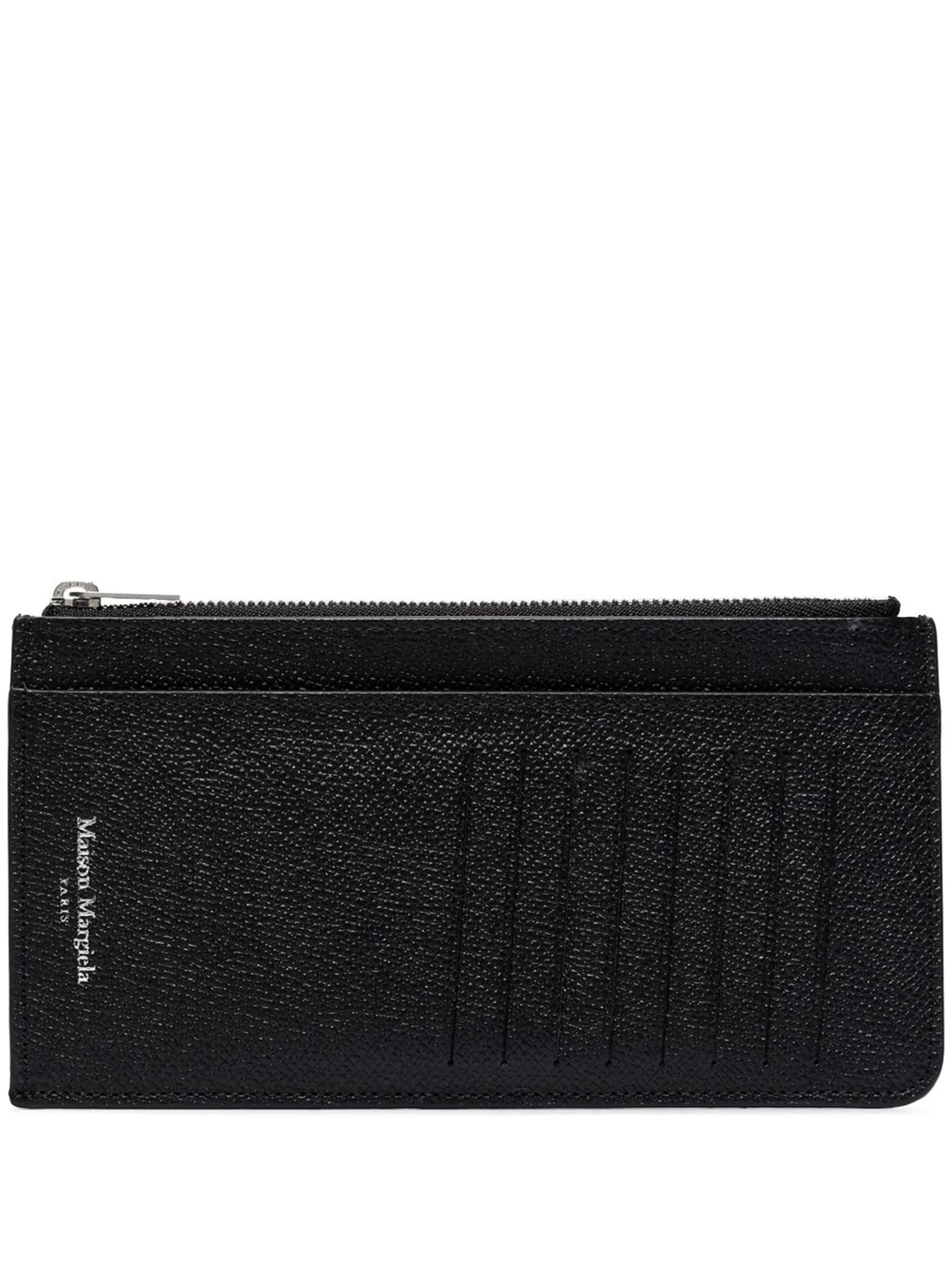 logo-print zipped cardholder