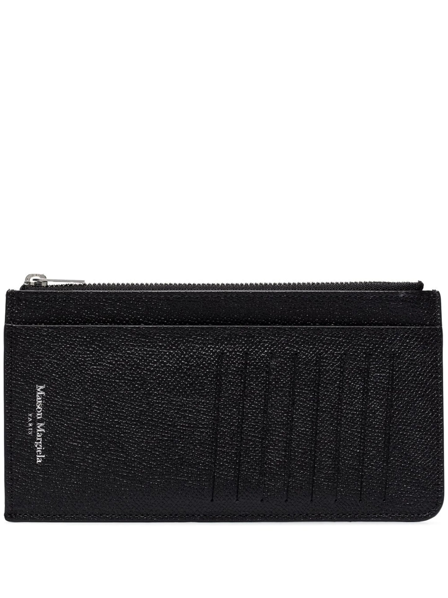 logo-print zipped cardholder