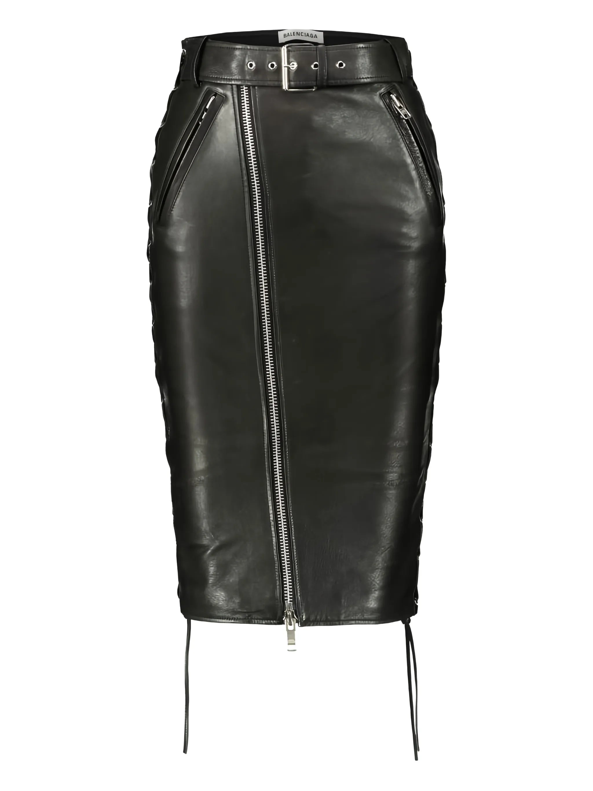 leather midi skirt