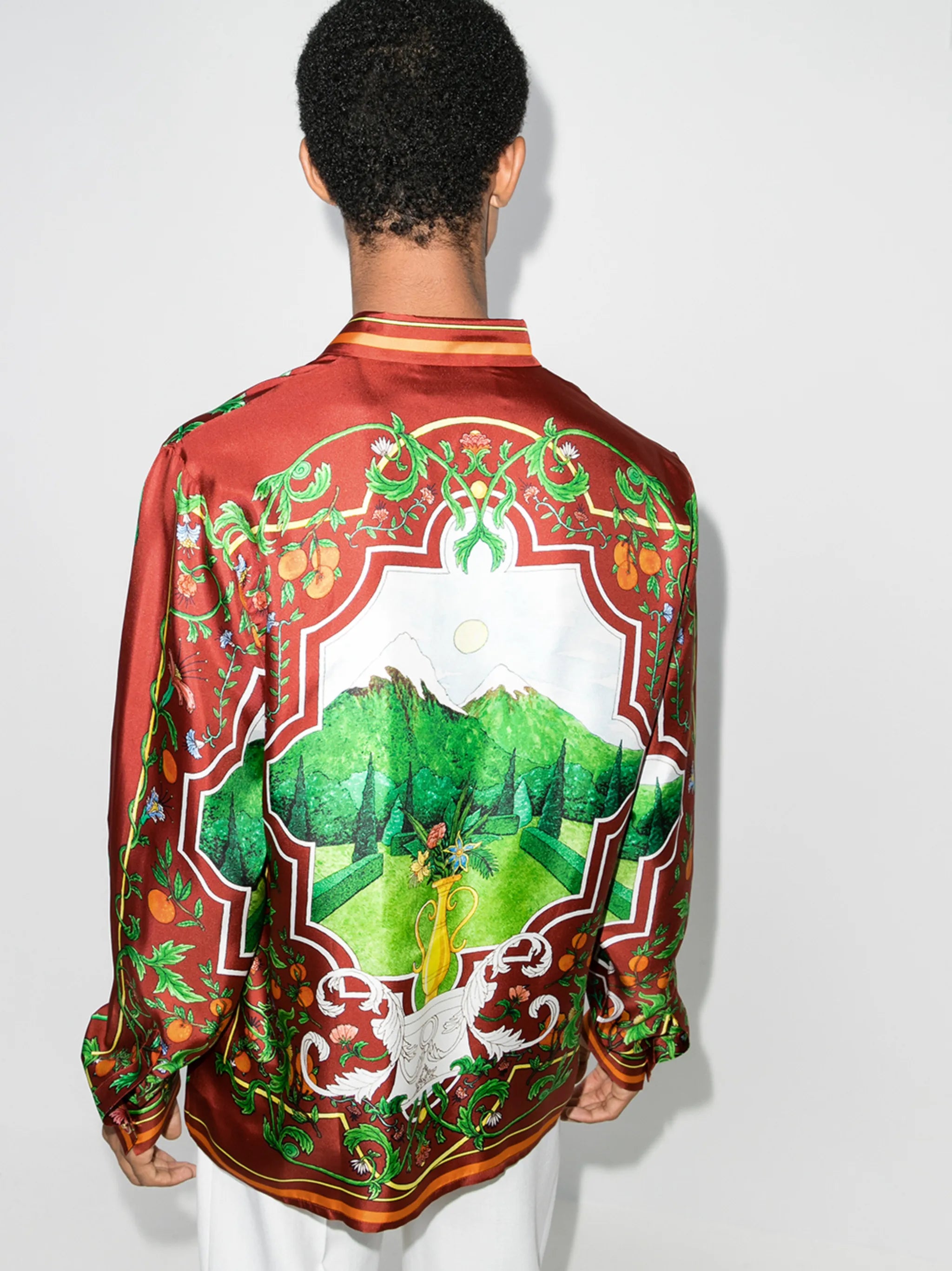 Fenetre floral-print silk shirt