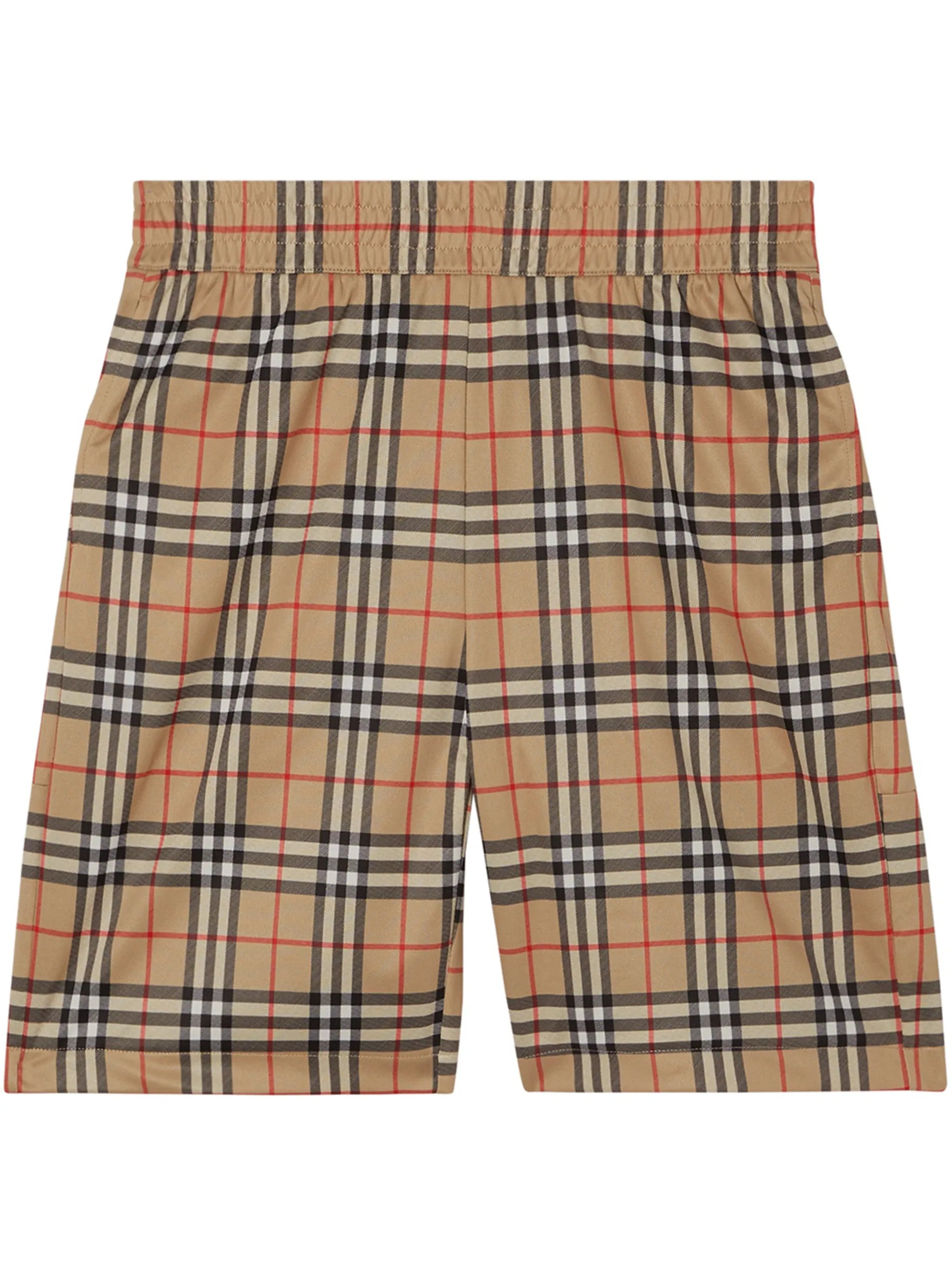 check-print shorts