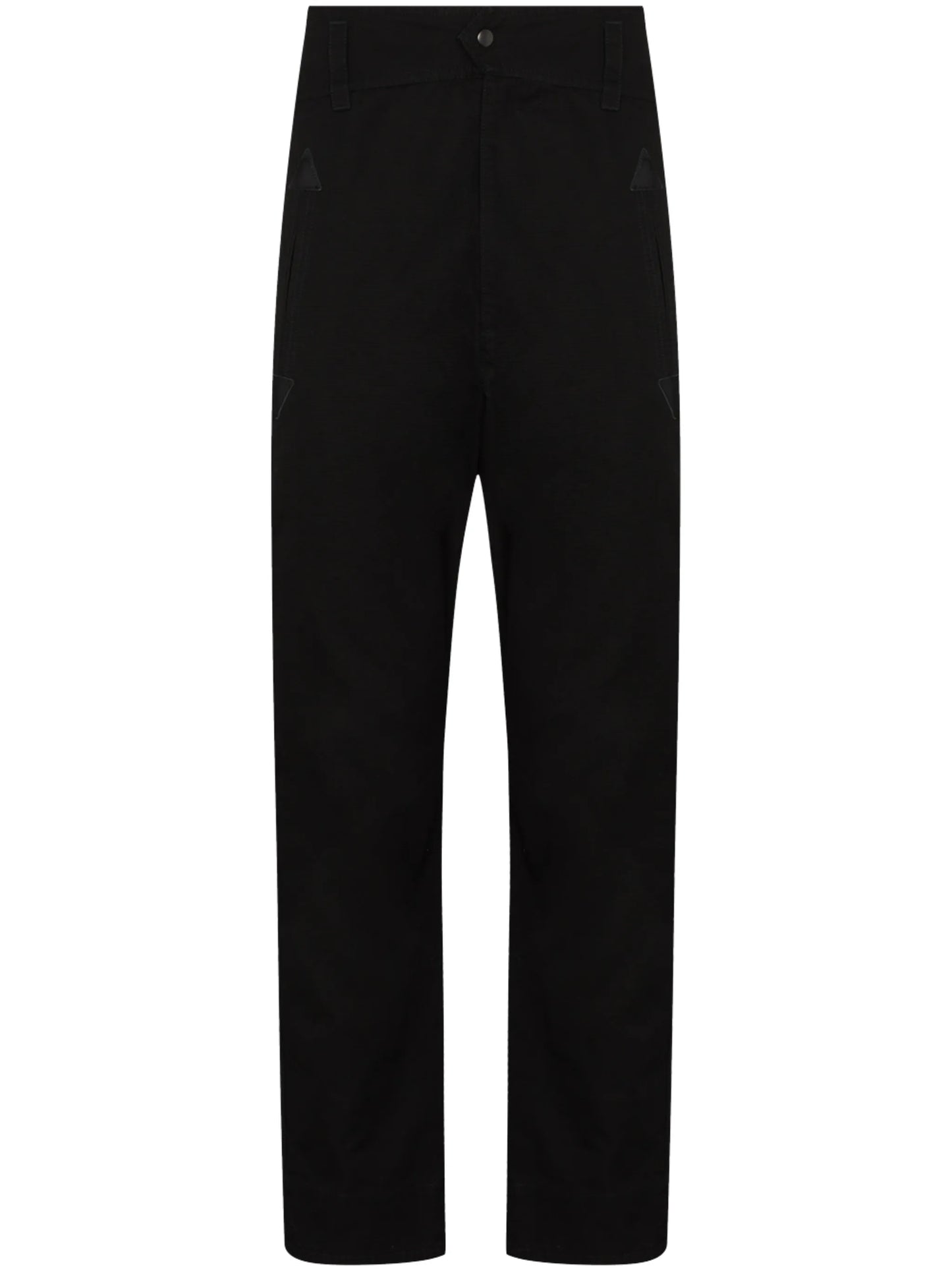 high-waist straight-leg trousers