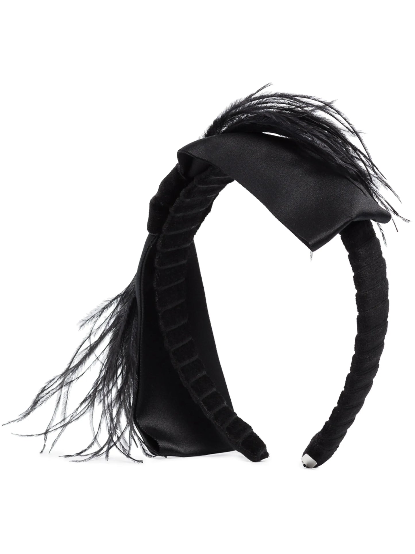 Bernadette feather bow headband
