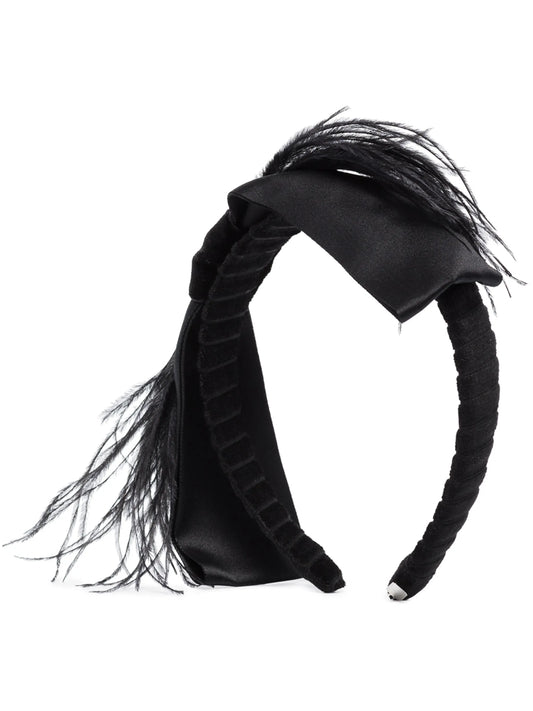 Bernadette feather bow headband