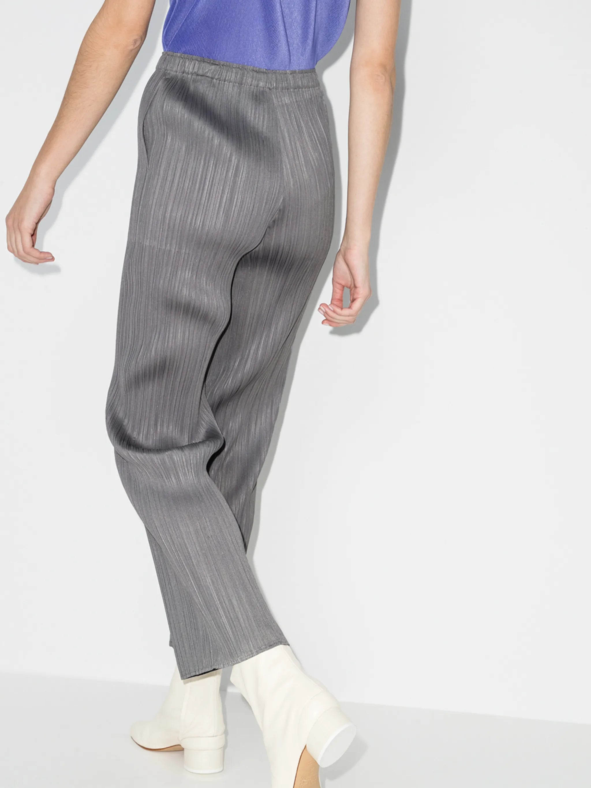 plissé cropped trousers