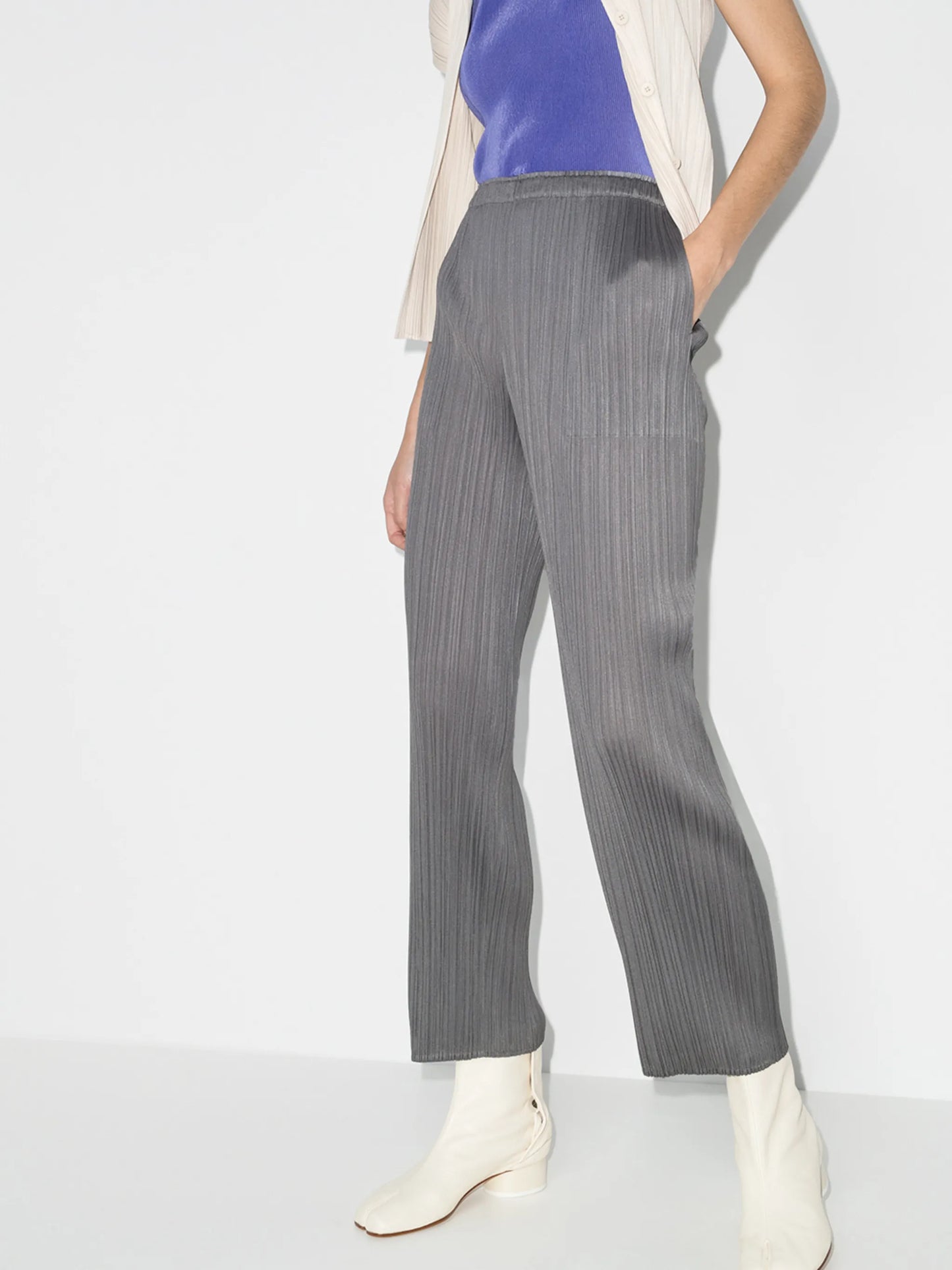 plissé cropped trousers
