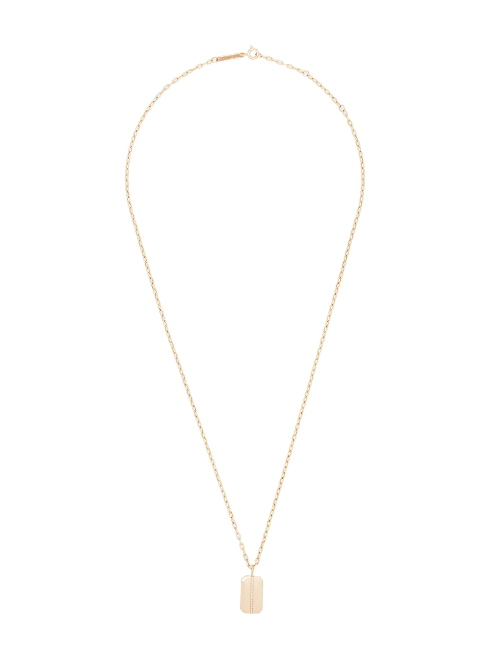 14kt yellow gold dog tag necklace