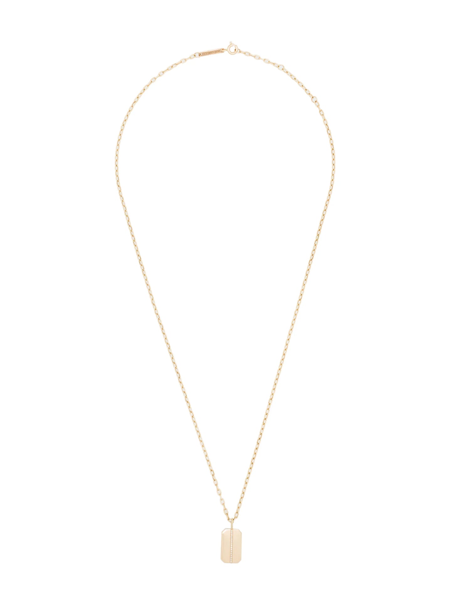 14kt yellow gold dog tag necklace