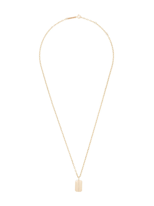 14kt yellow gold dog tag necklace