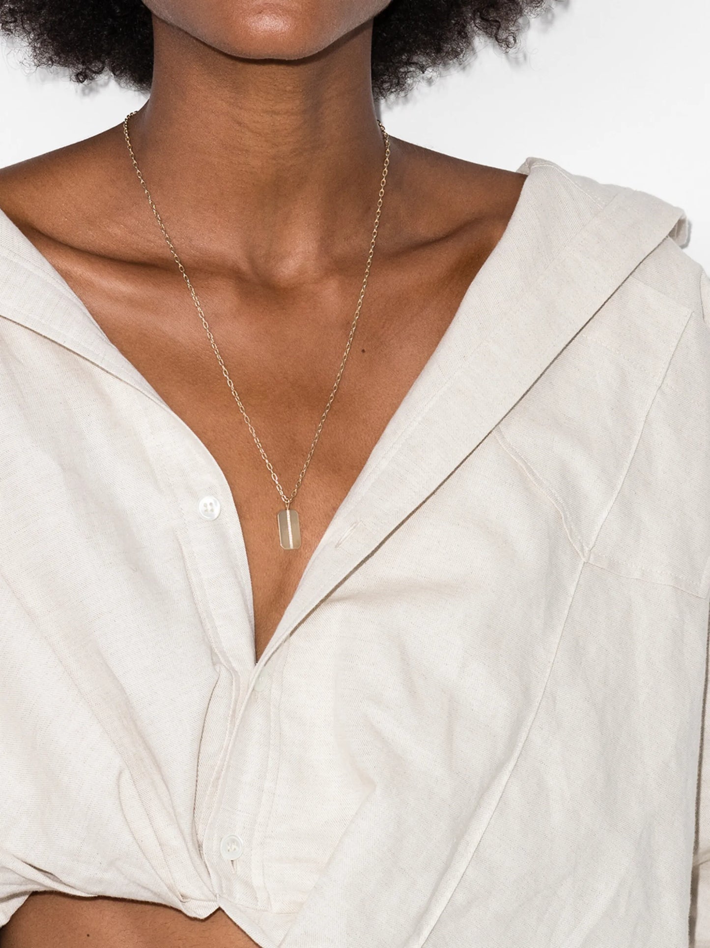 14kt yellow gold dog tag necklace