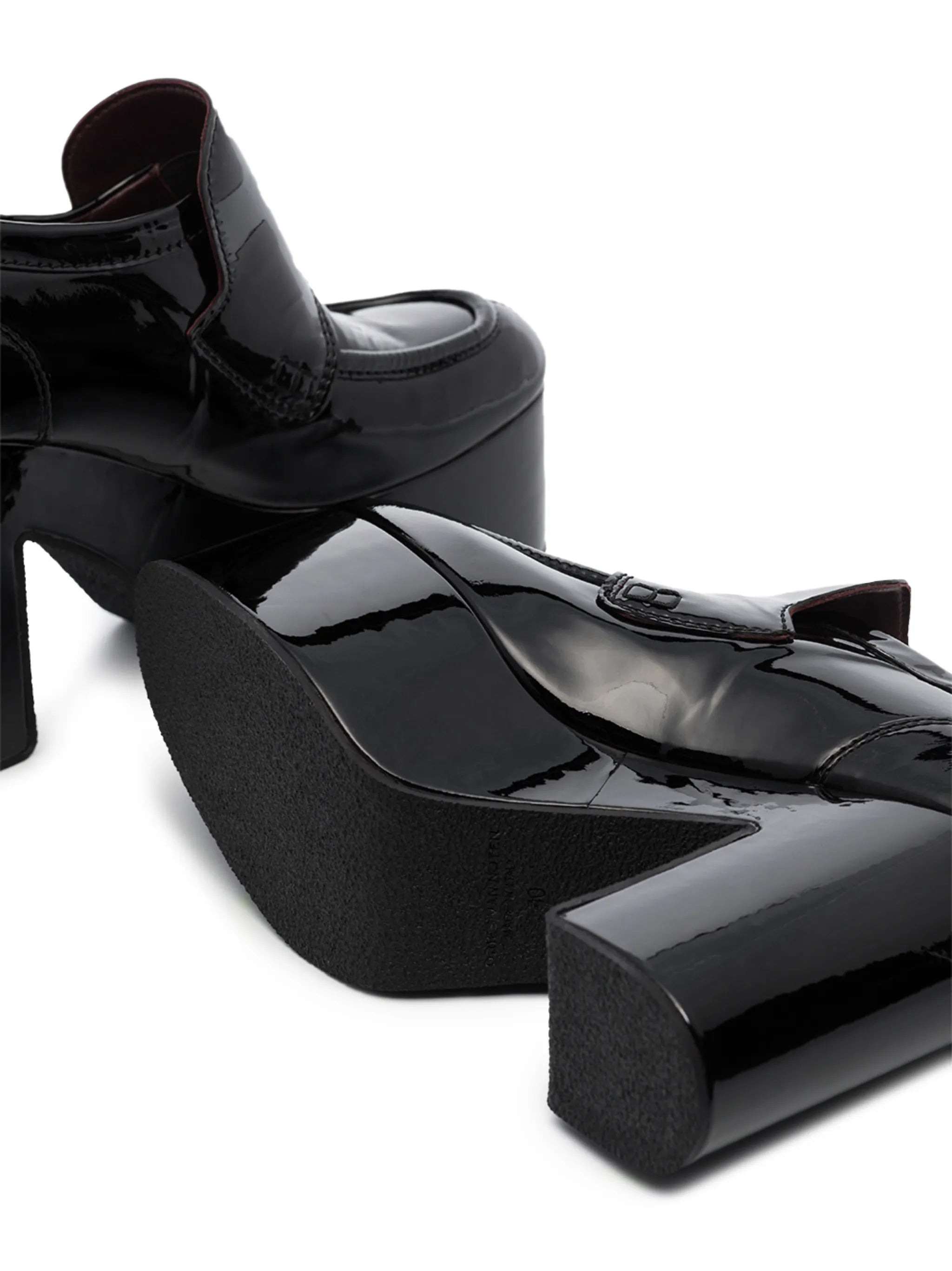 leather platform pumps
