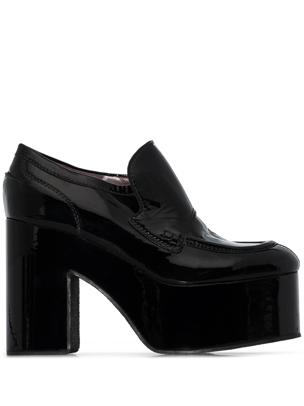 leather platform pumps