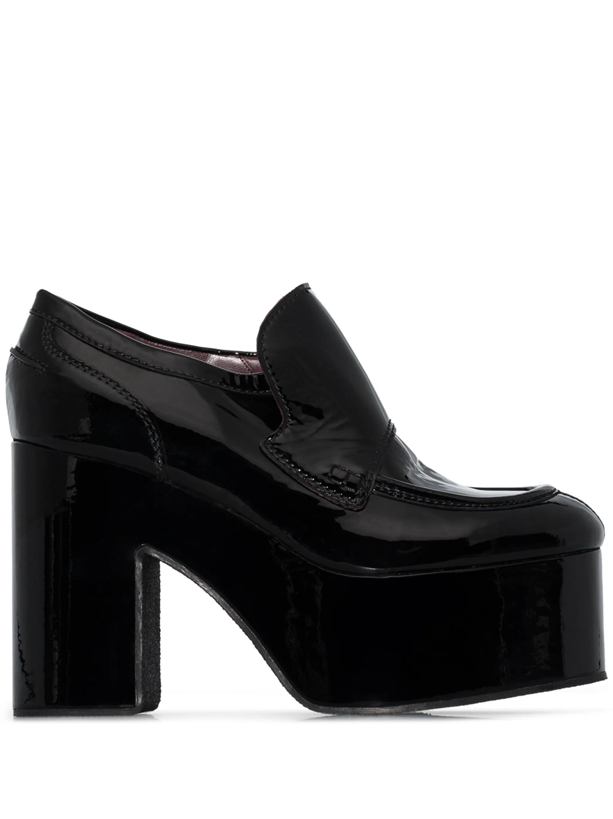 leather platform pumps