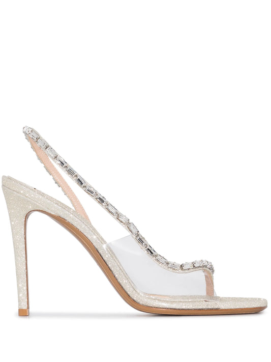 Elizabeth 100 mm glitter embellished sandals