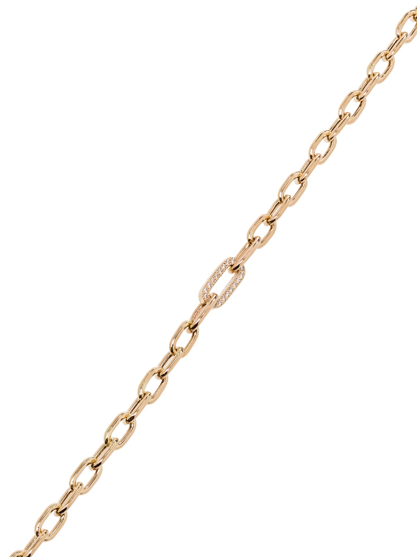14kt yellow gold medium square link diamond necklace