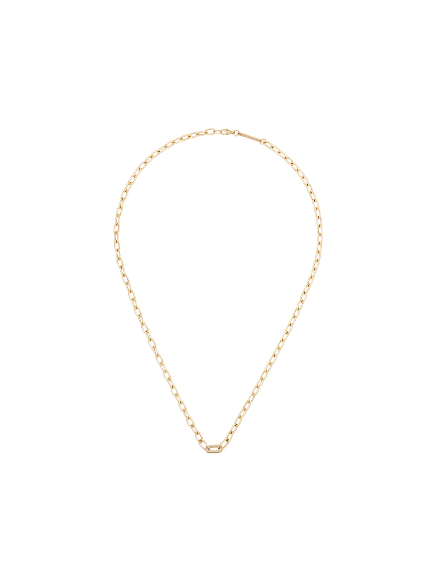14kt yellow gold medium square link diamond necklace