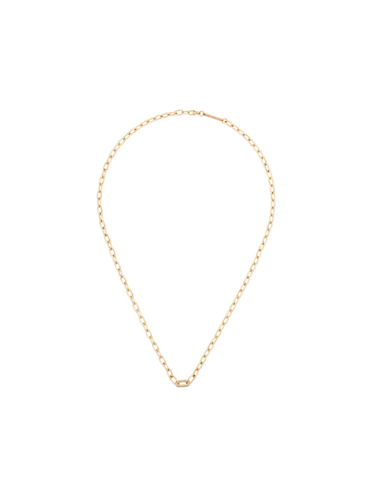 14kt yellow gold medium square link diamond necklace
