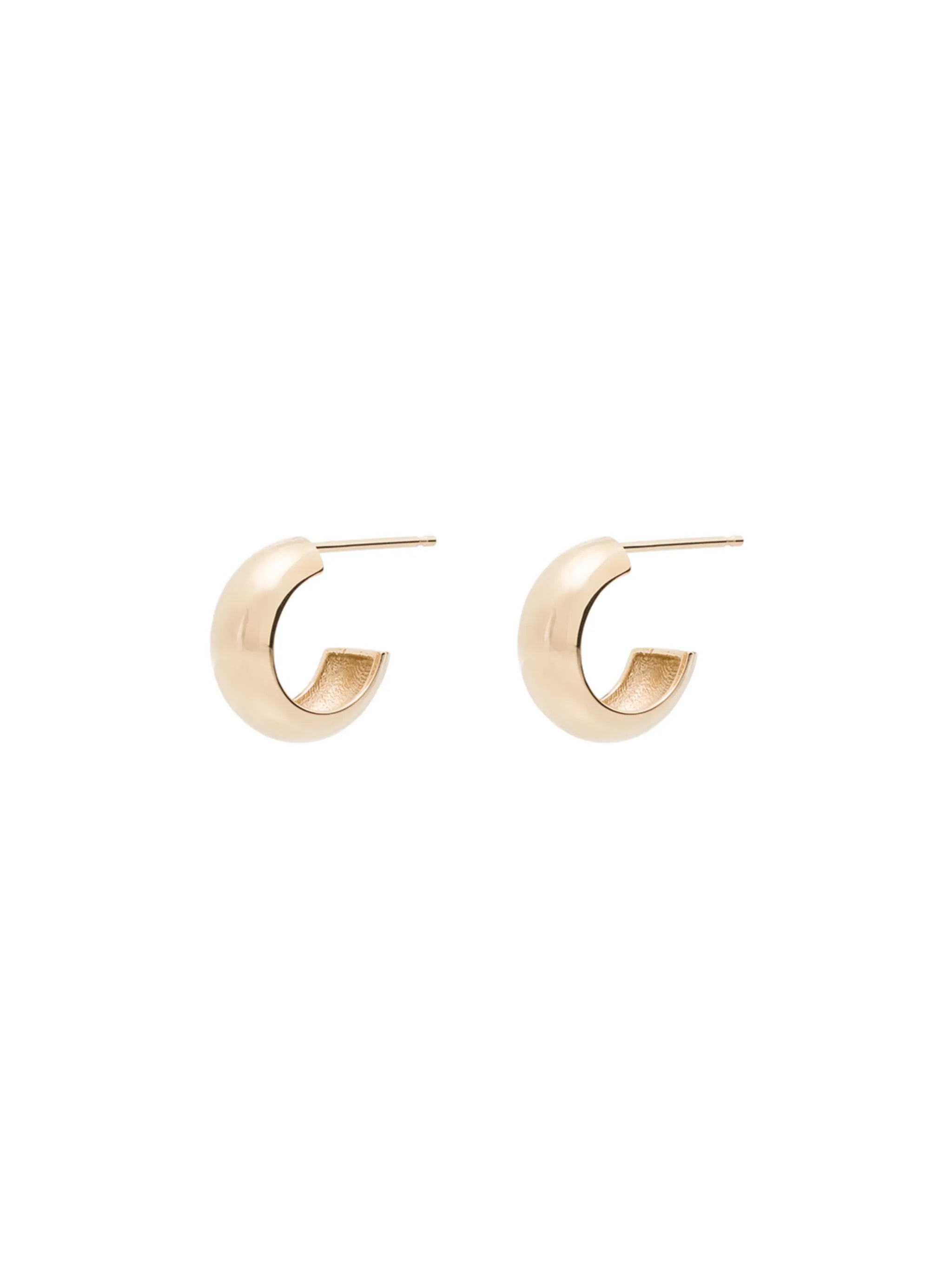 14kt yellow gold chunky huggie hoop earrings