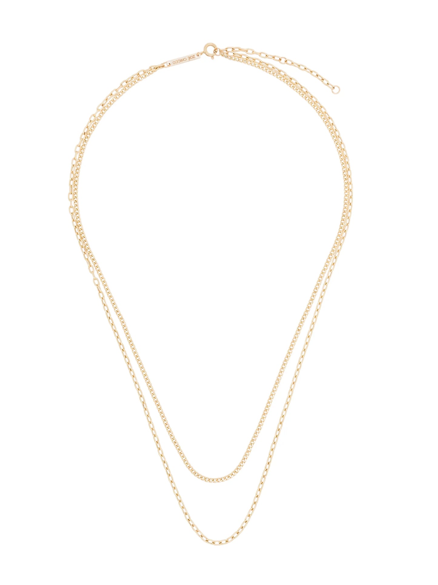 14kt yellow gold double chain necklace