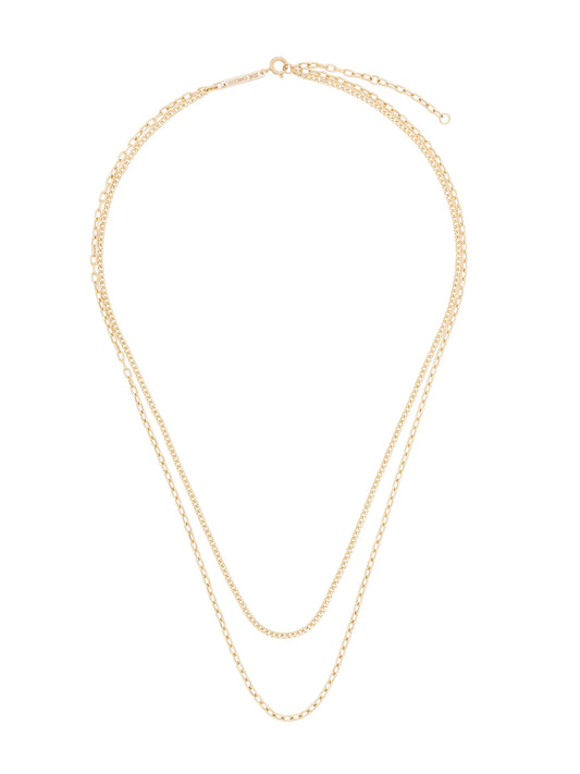 14kt yellow gold double chain necklace