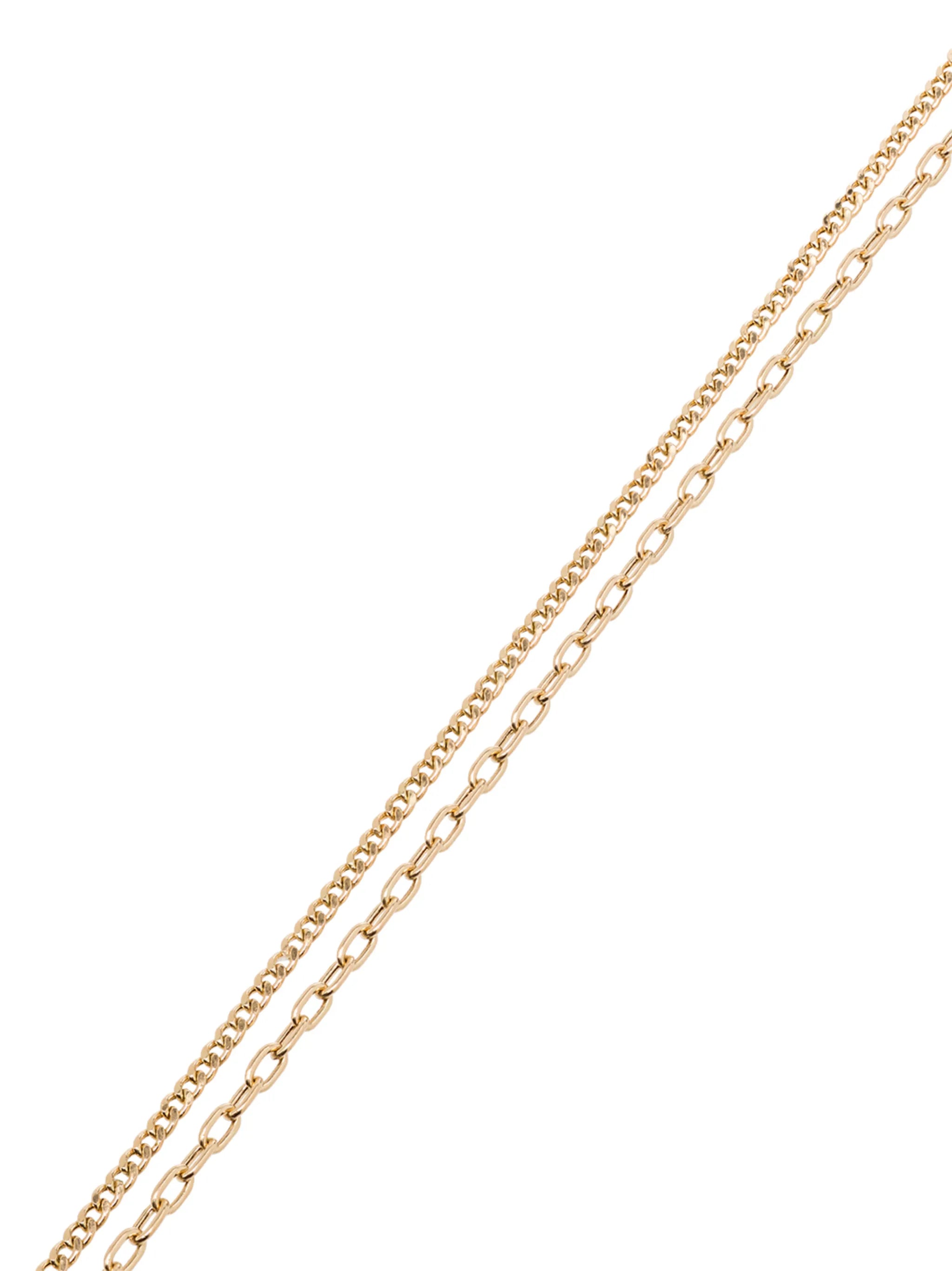 14kt yellow gold double chain necklace