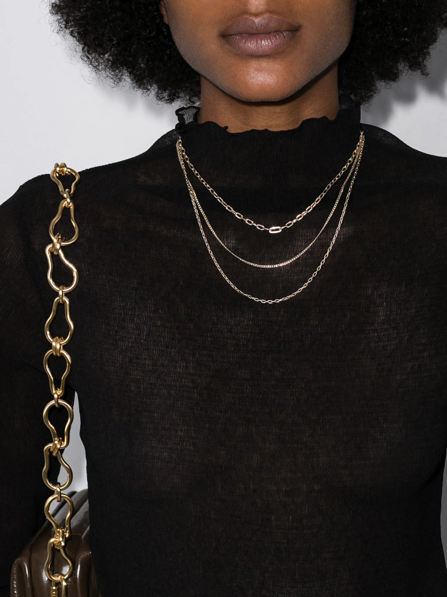 14kt yellow gold double chain necklace