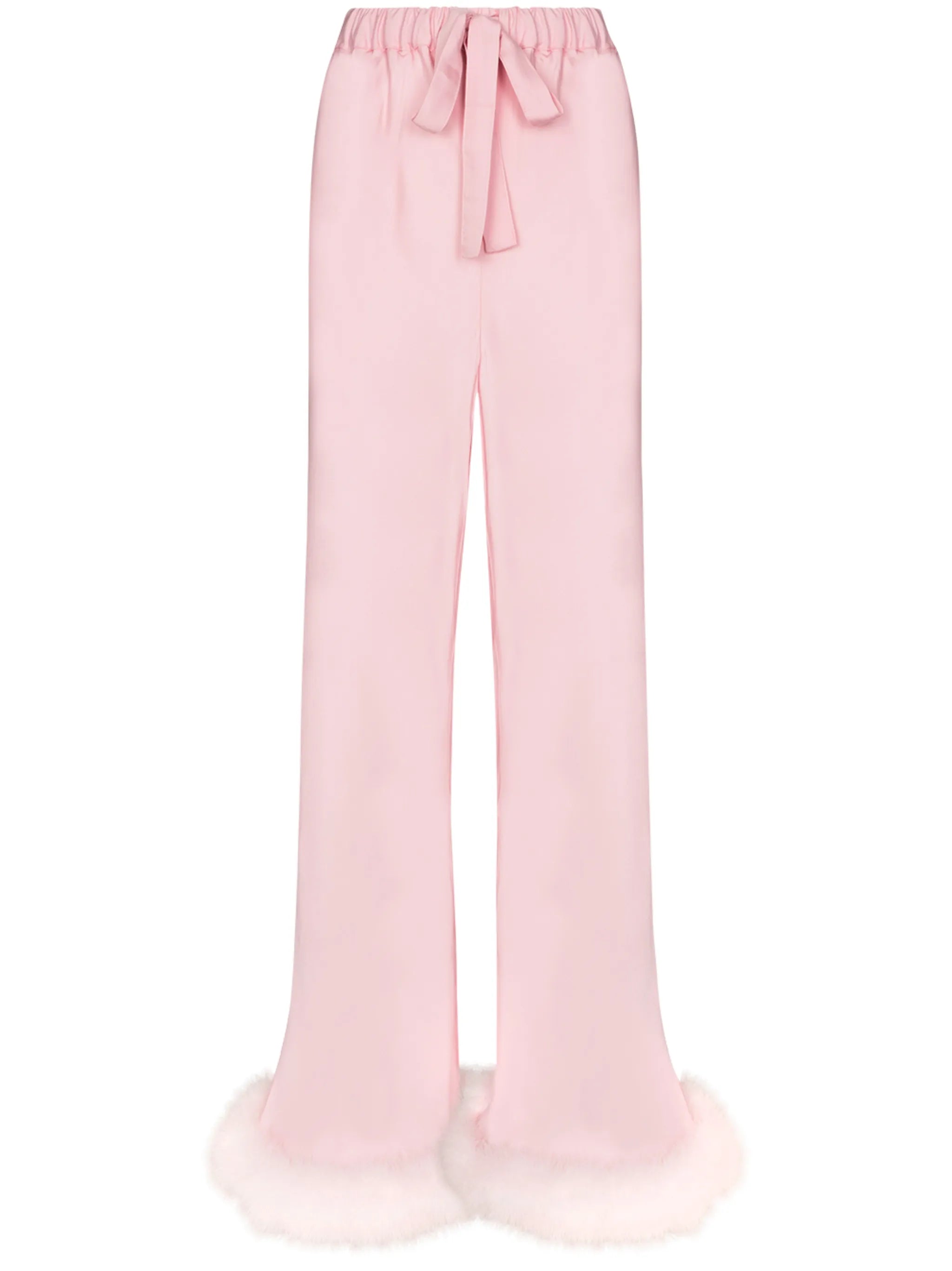 Boudoir feather-hem trousers