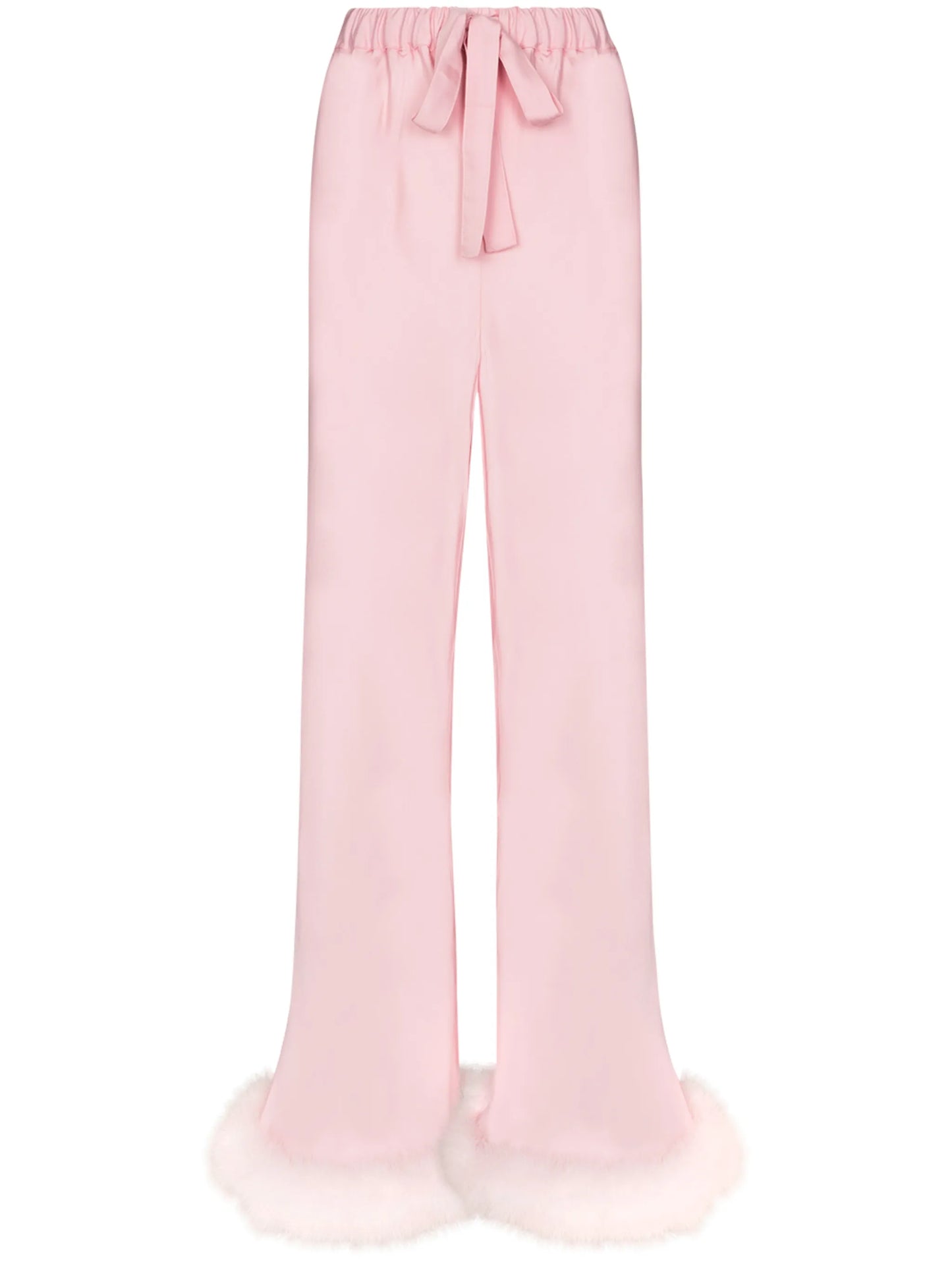 Boudoir feather-hem trousers