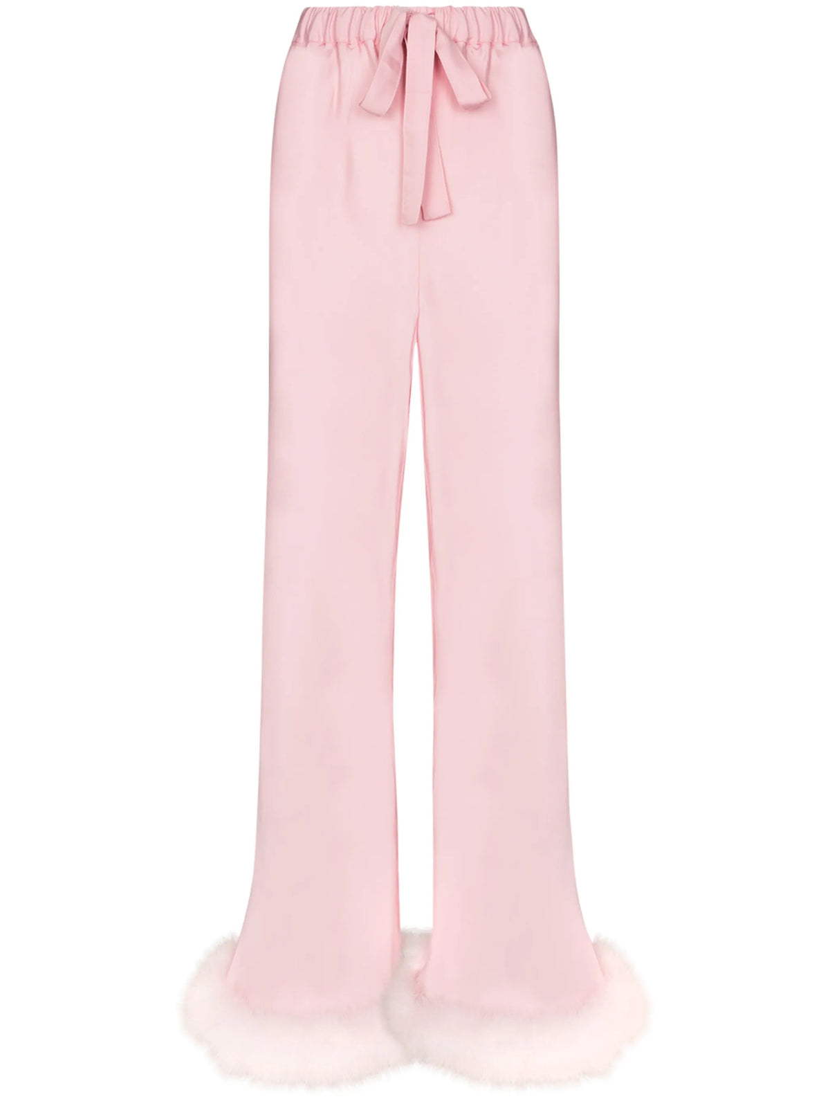 Boudoir feather-hem trousers