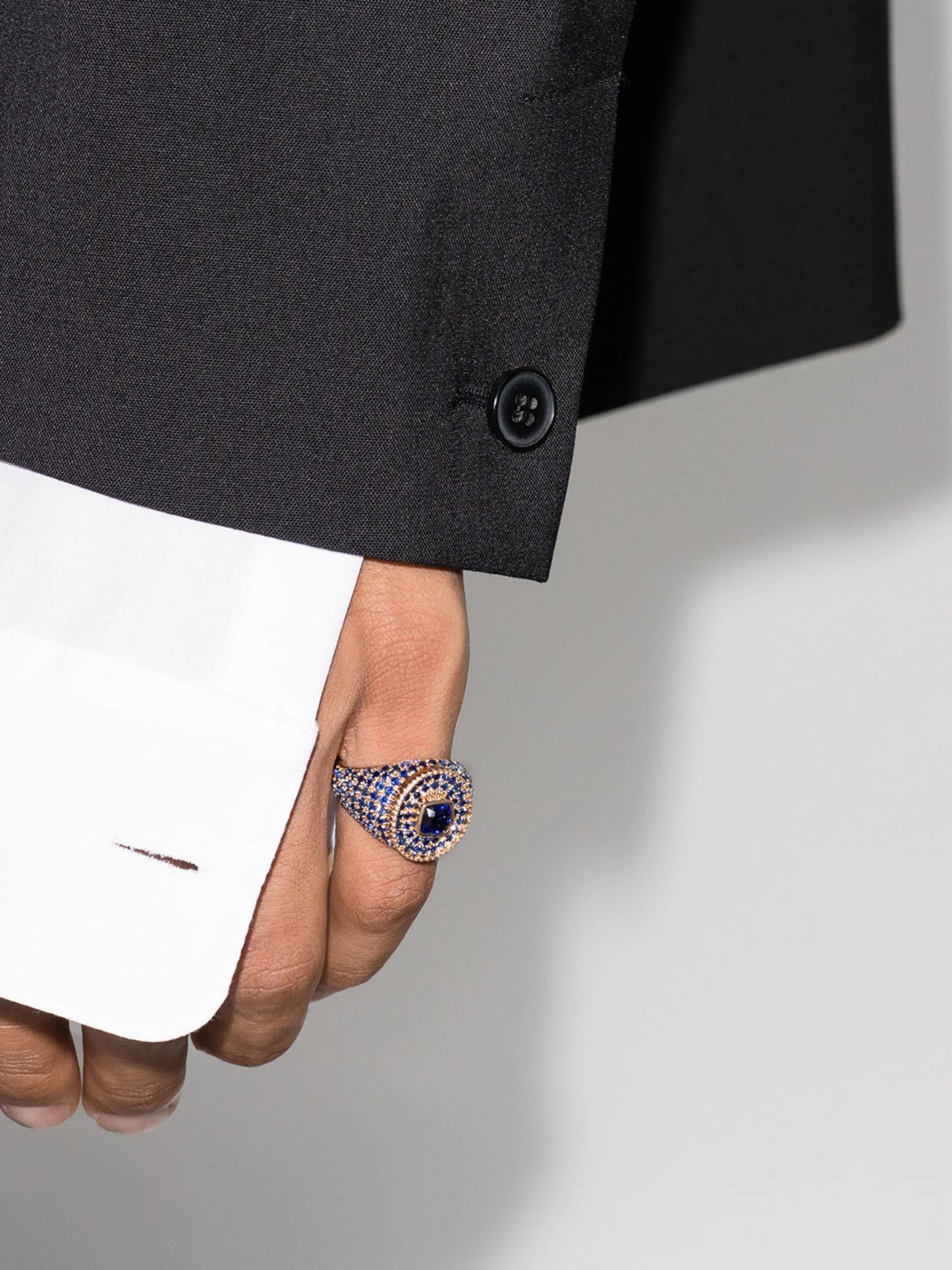 14kt gold and sapphire signet ring