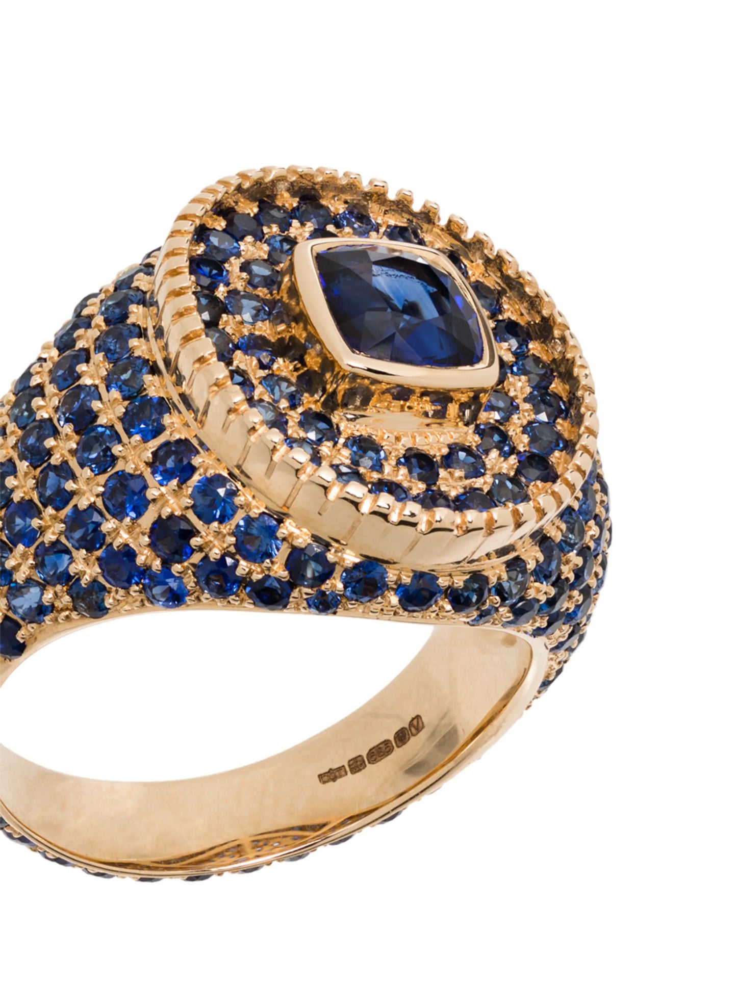 14kt gold and sapphire signet ring
