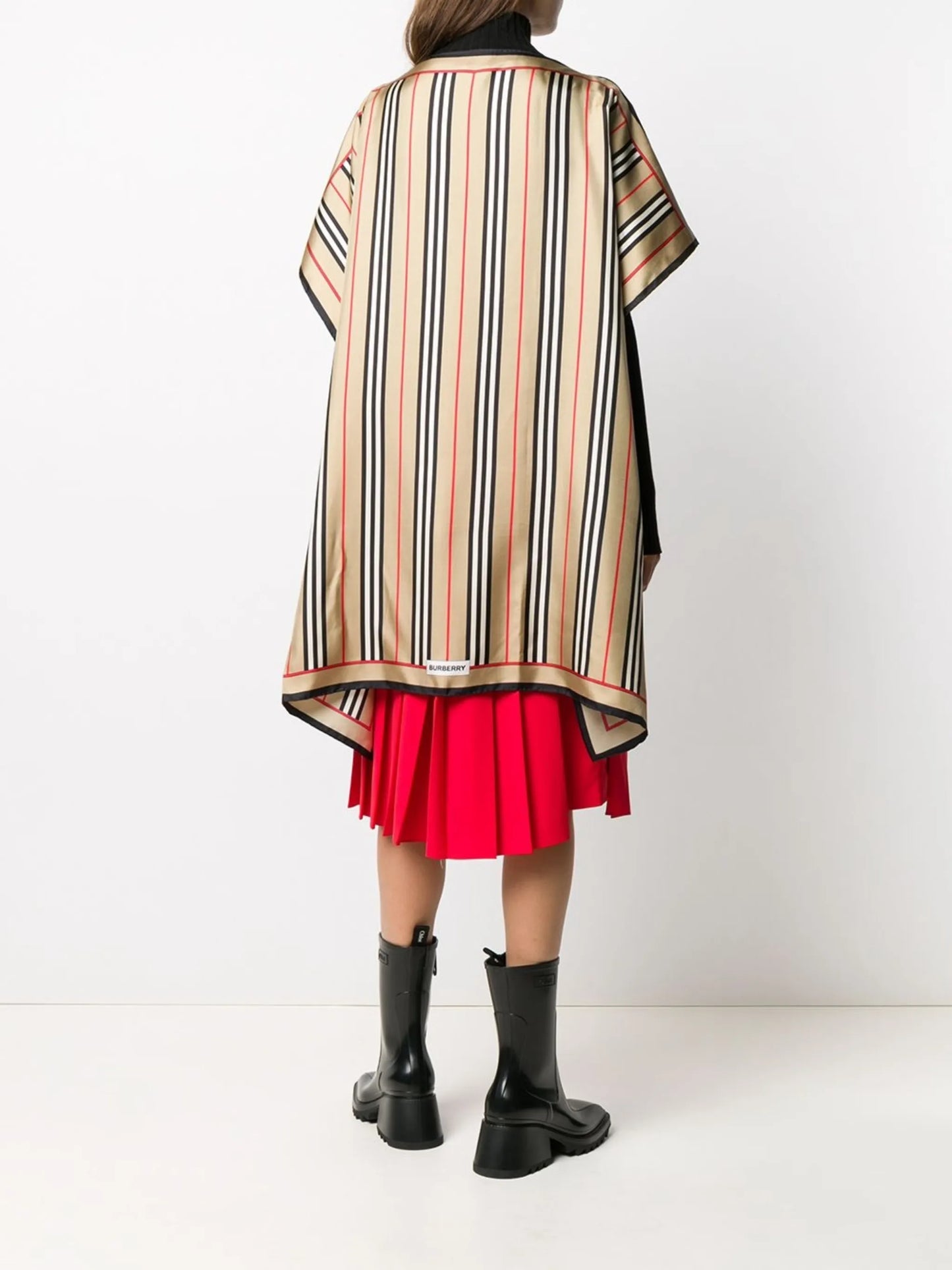 Icon checked silk cape