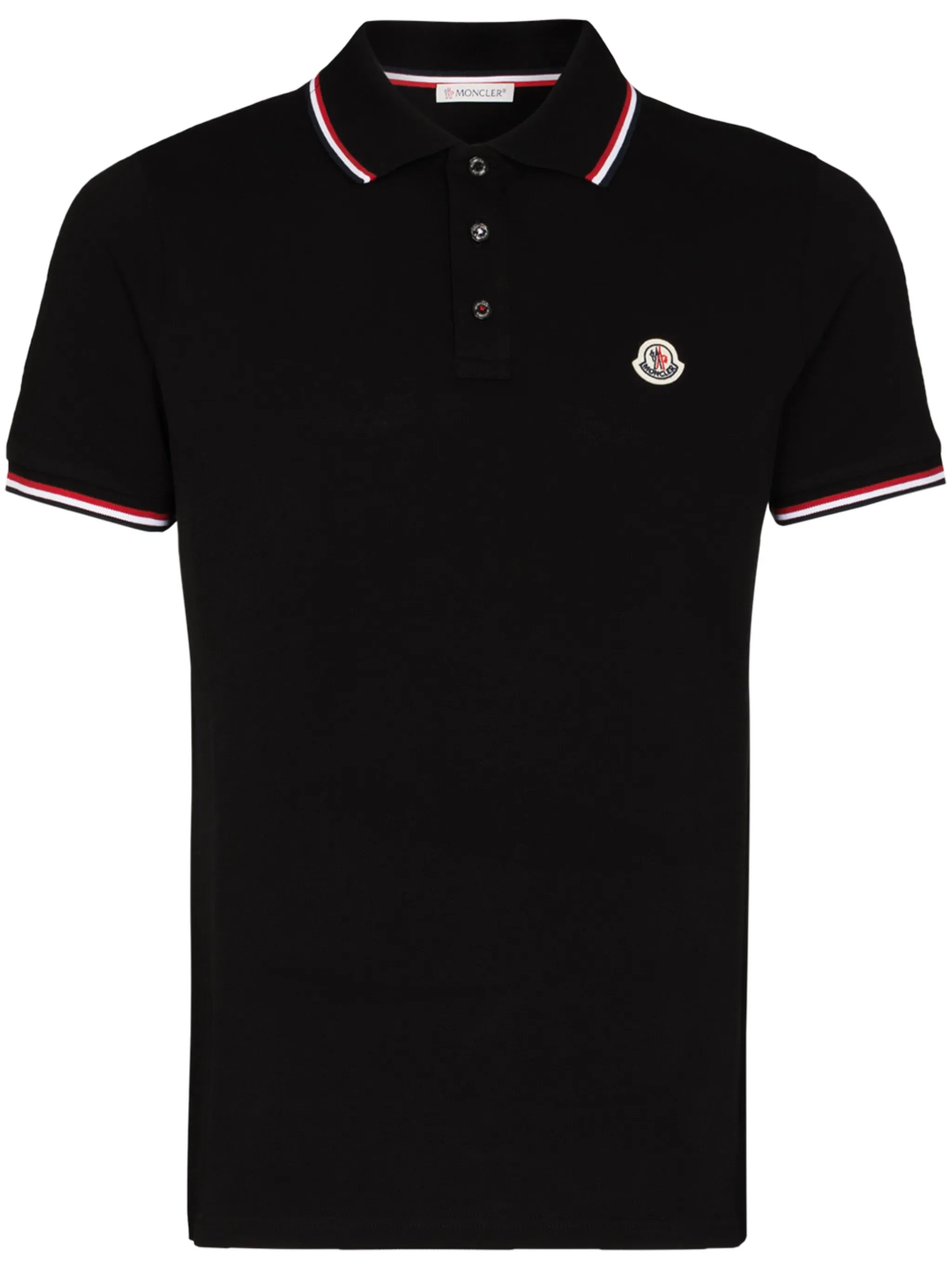 logo-patch tricolour-trim polo shirt