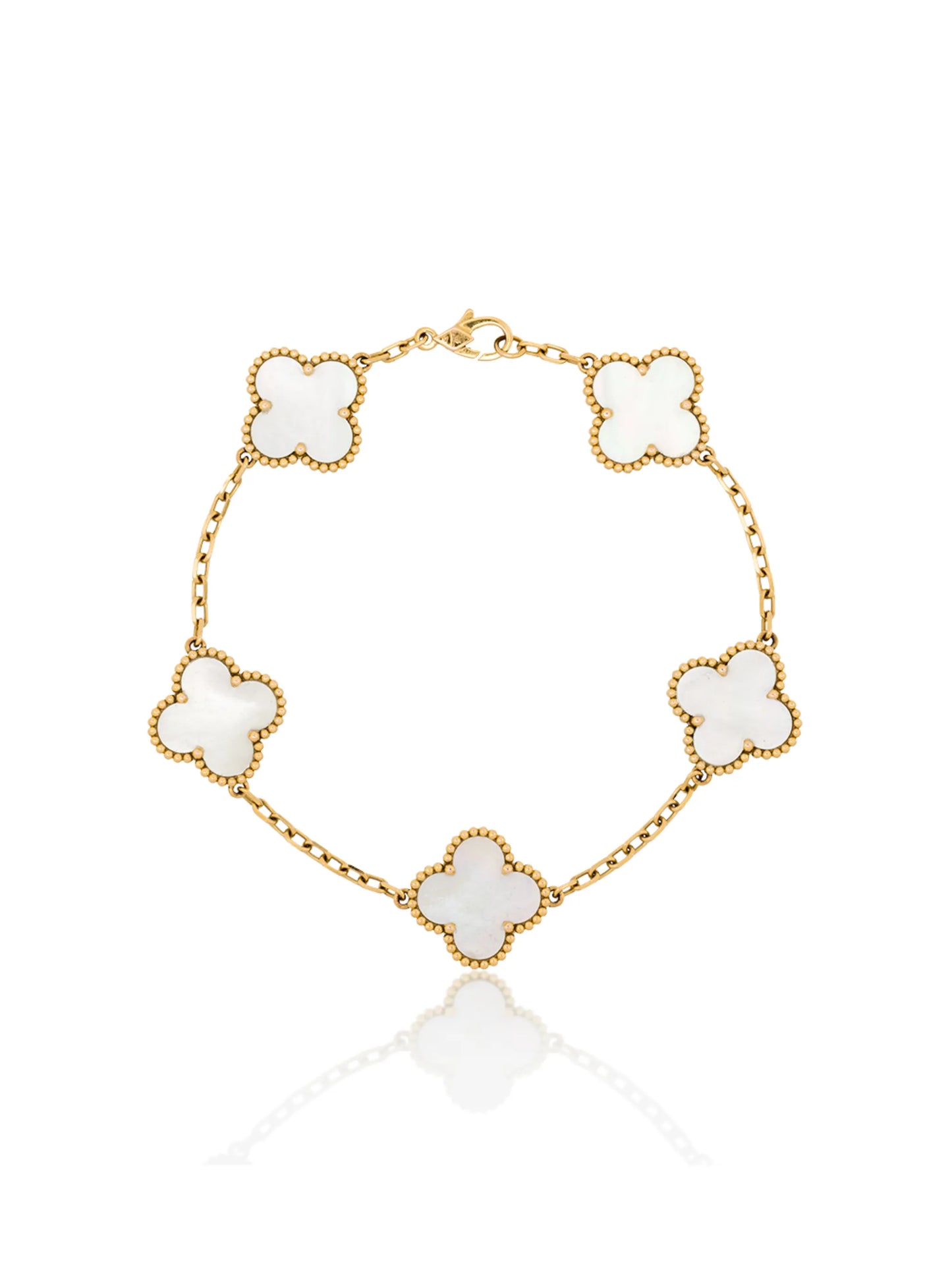18kt yellow gold Van Cleef and Arpel mother of pearl bracelet