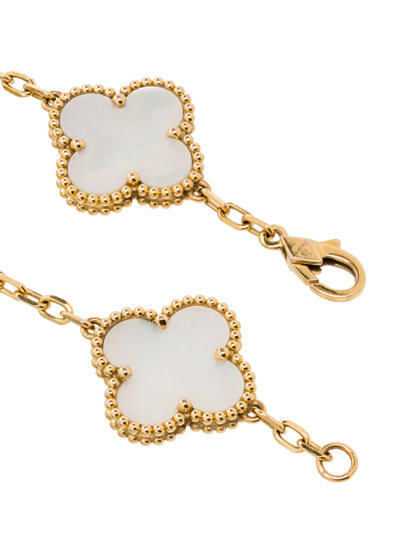 18kt yellow gold Van Cleef and Arpel mother of pearl bracelet