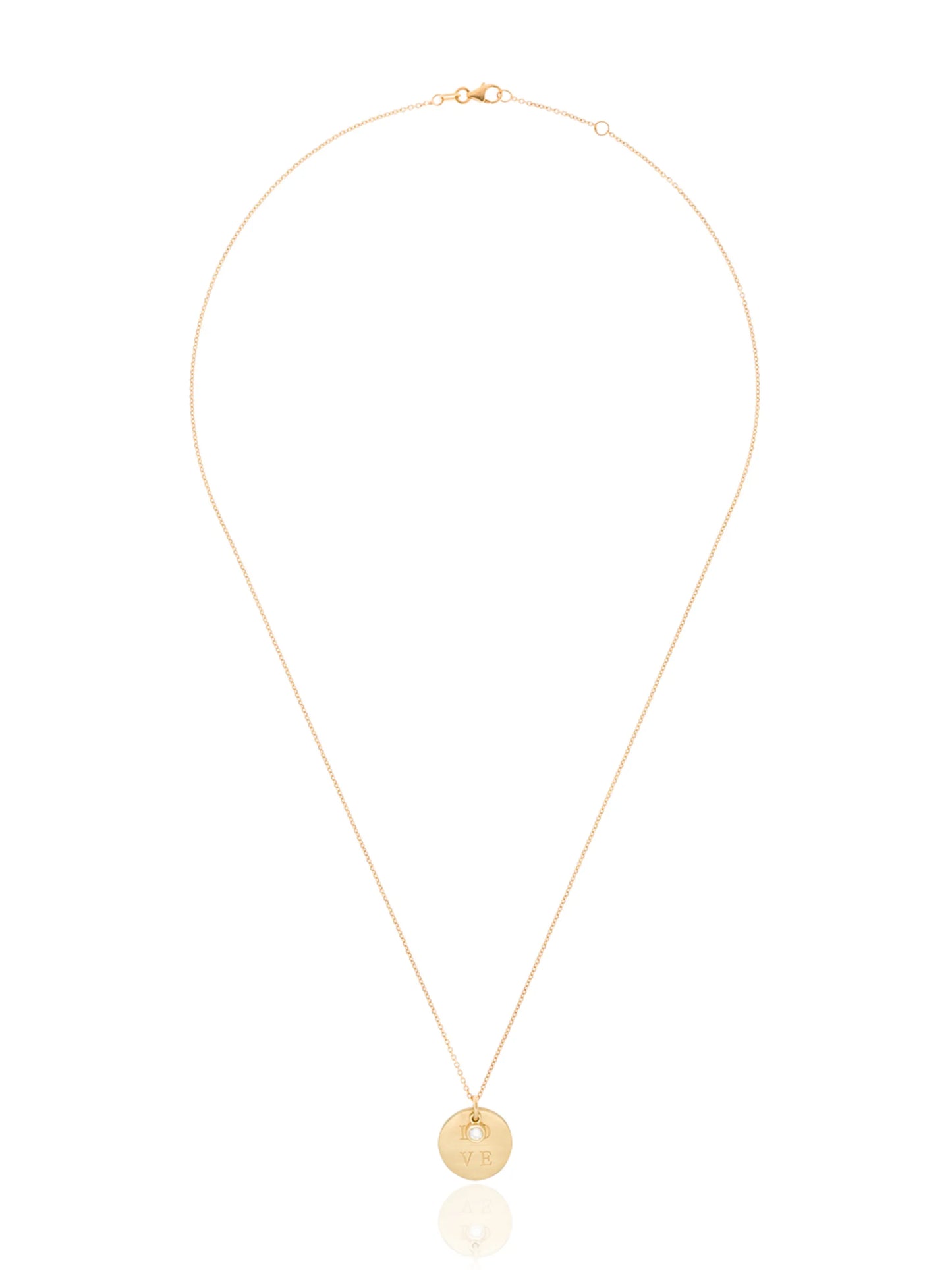 18kt yellow gold Love diamond pendant necklace