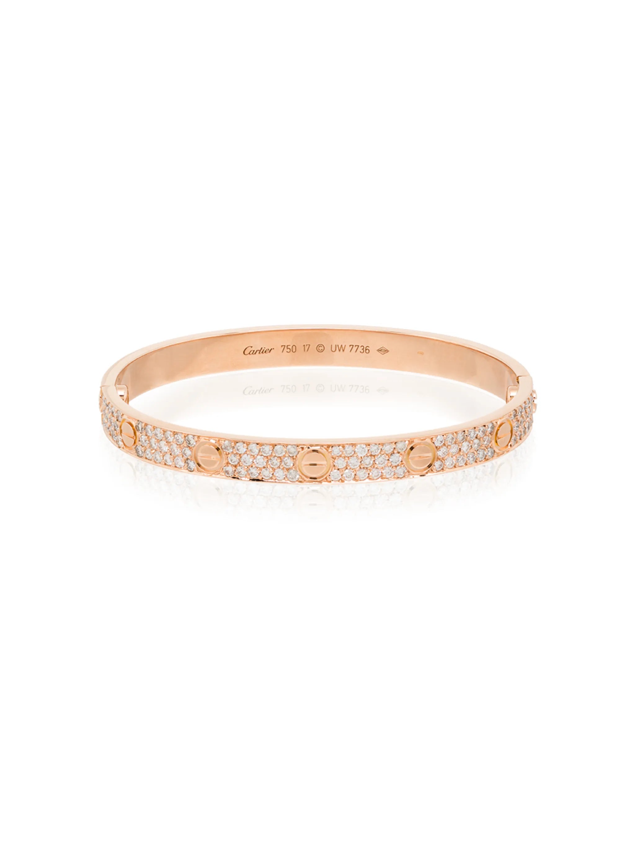 18kt rose gold Cartier Love diamond bracelet