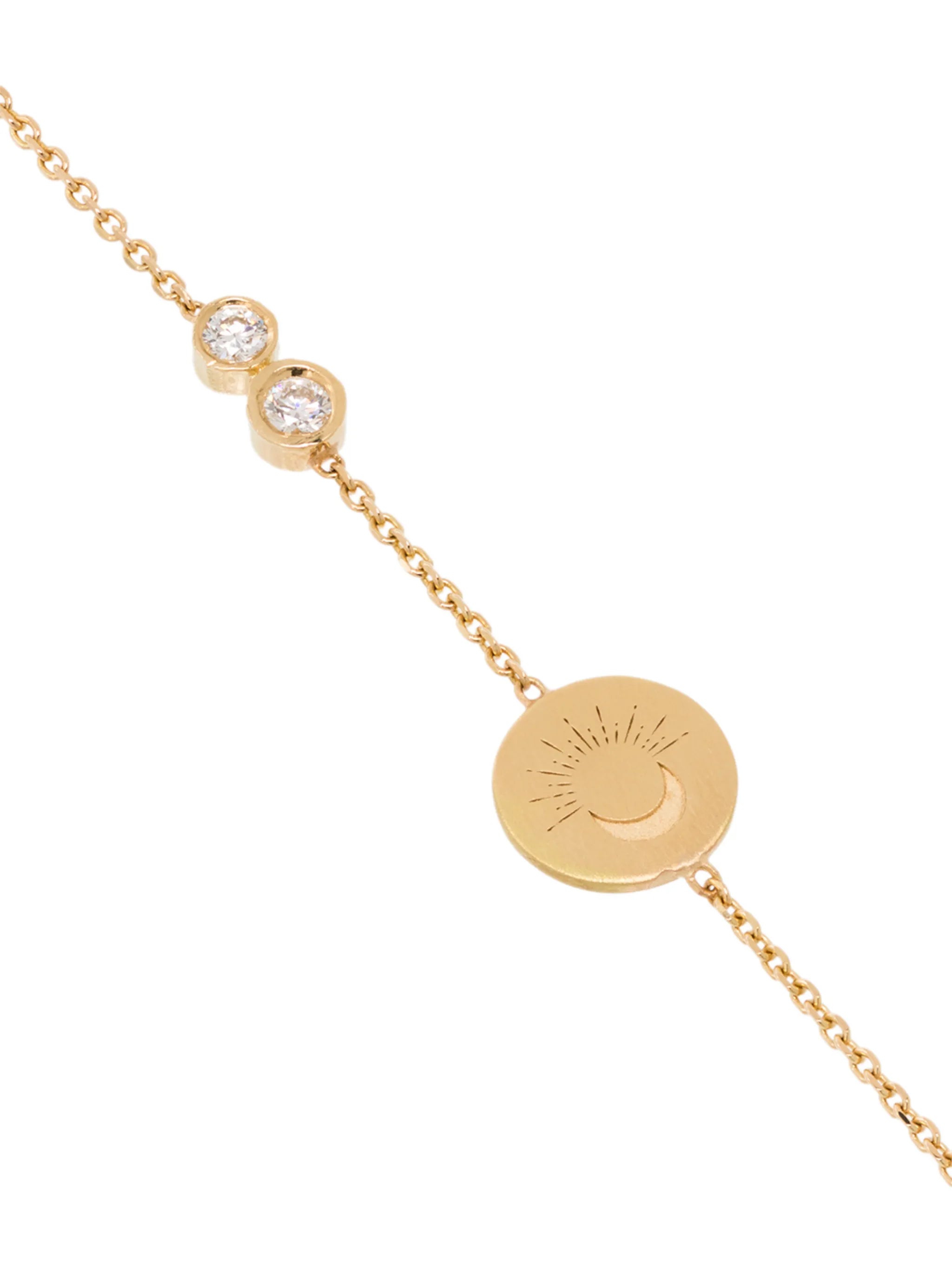 18kt yellow gold Moon Sun diamond bracelet