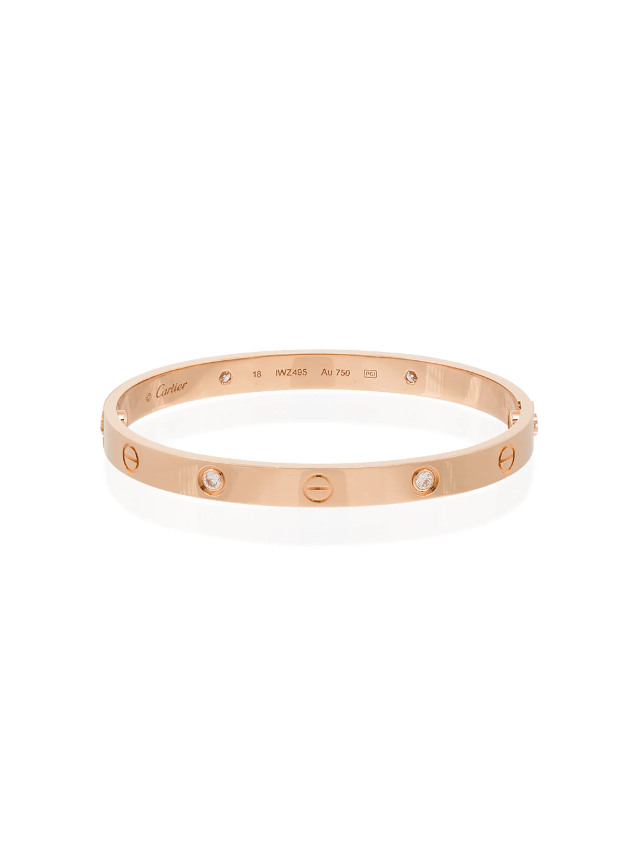 18kt rose gold Cartier Love diamond bracelet