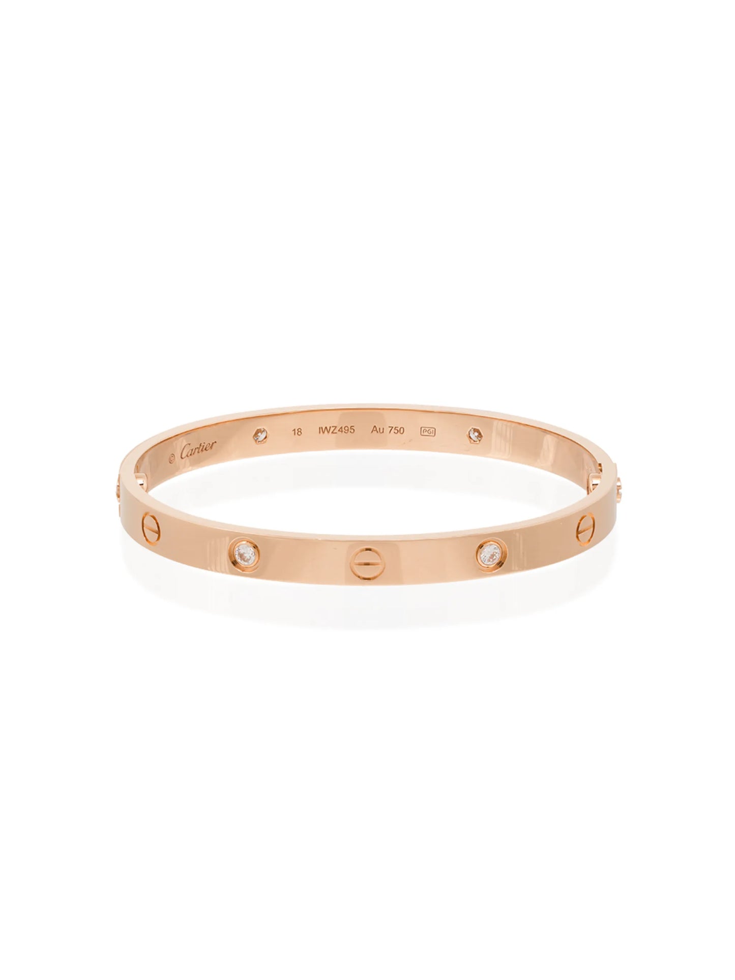 18kt rose gold Cartier Love diamond bracelet