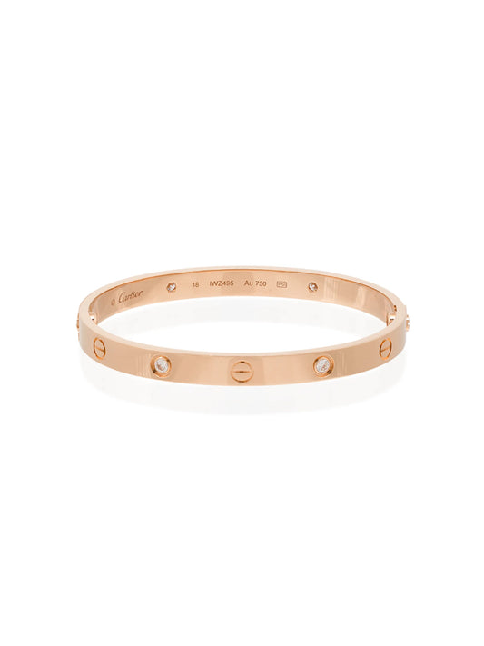 18kt rose gold Cartier Love diamond bracelet