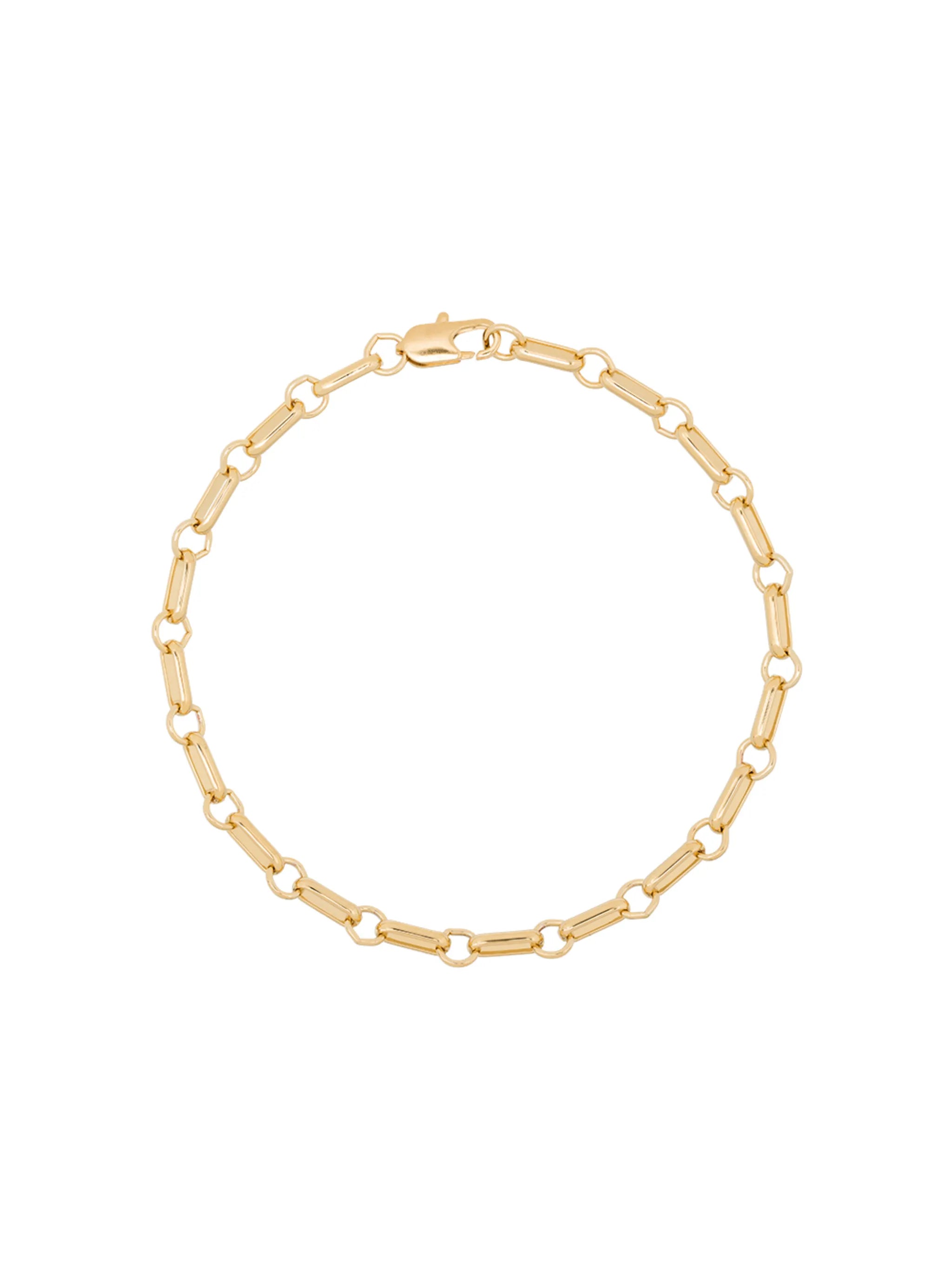 gold-plated bar chain anklet
